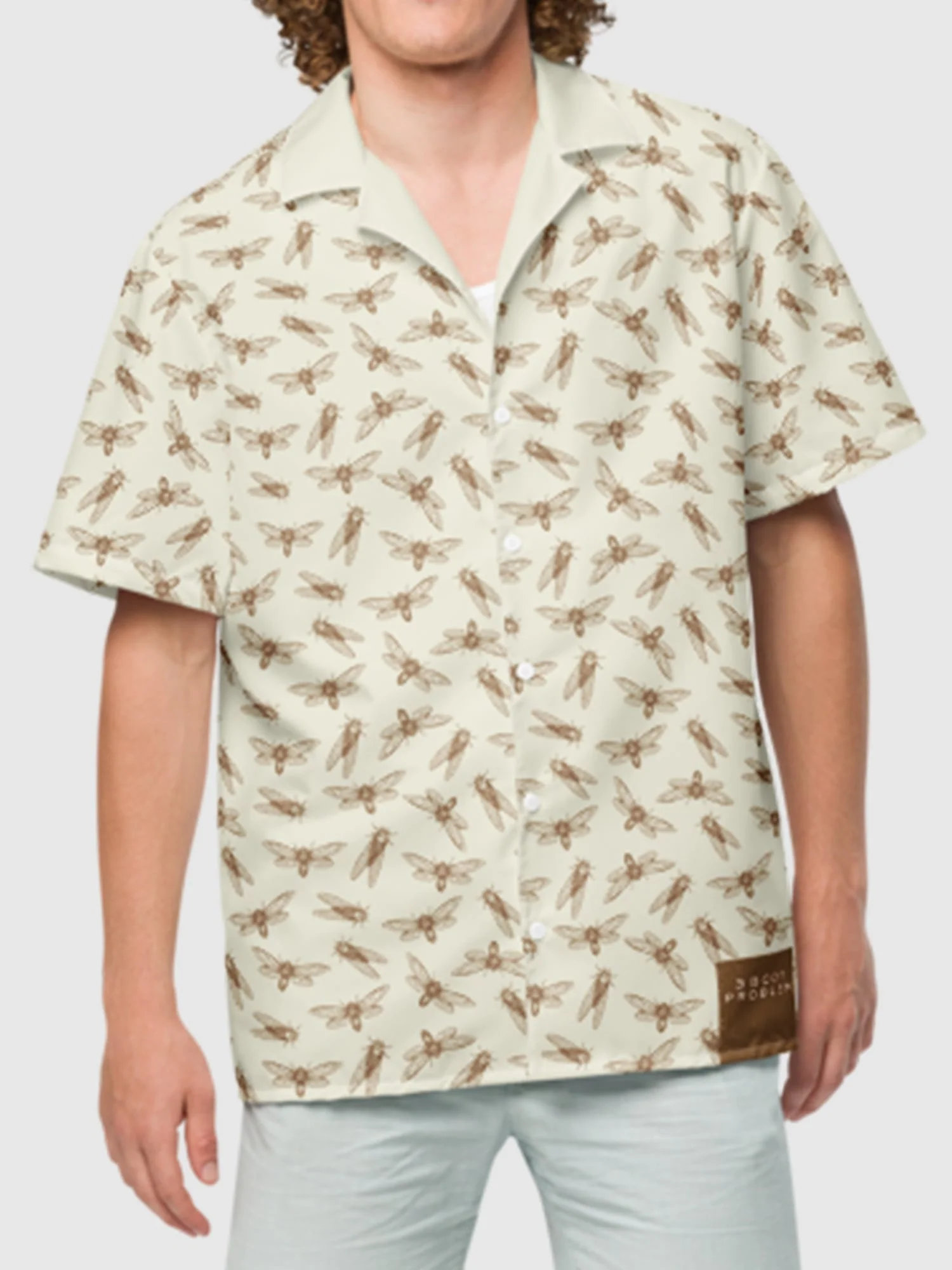 3 Body Problem Bugs Unisex Button Shirt [Ivory] - Image 6