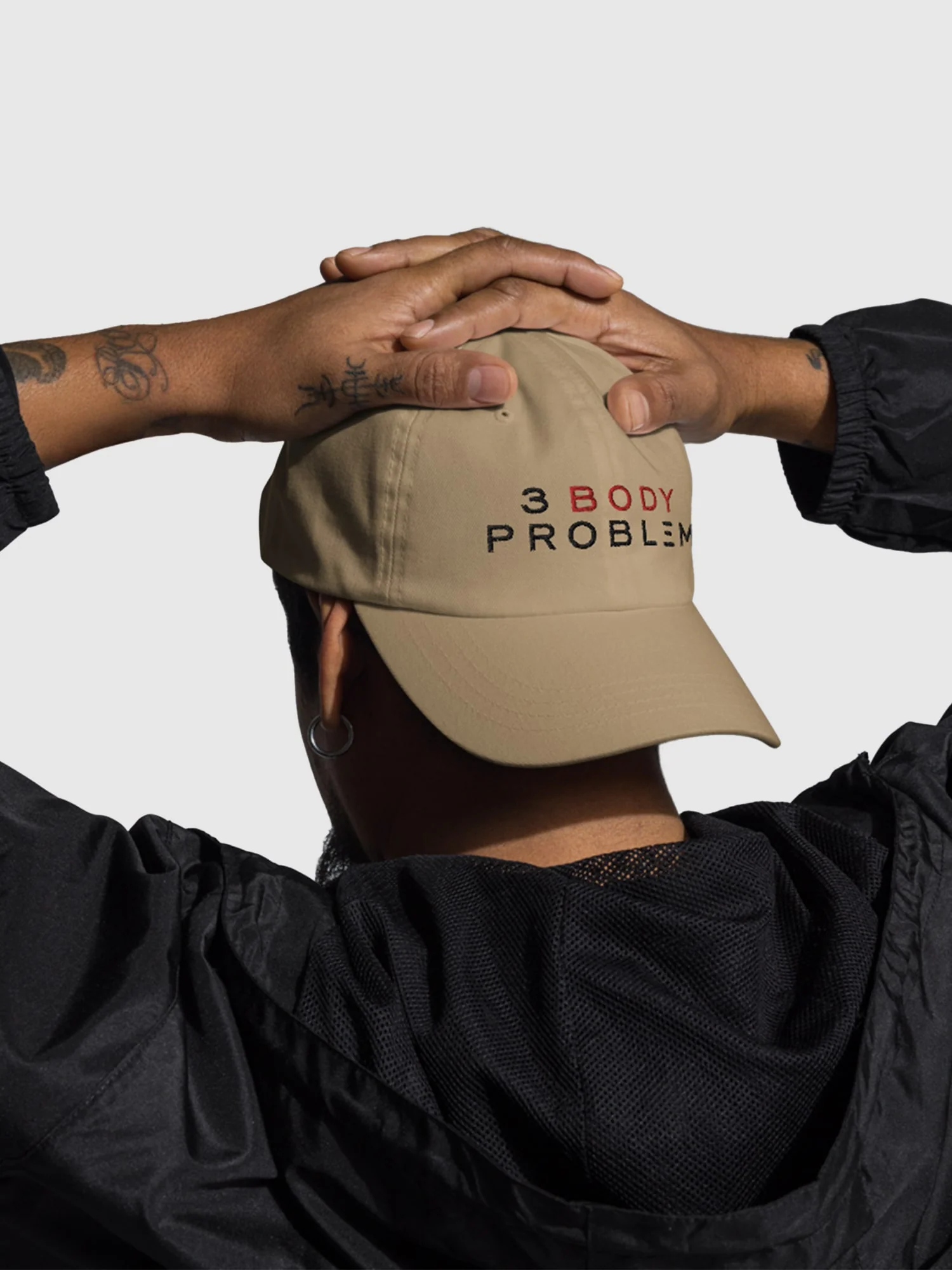3 Body Problem Logo Dad Hat [Khaki] - Image 4