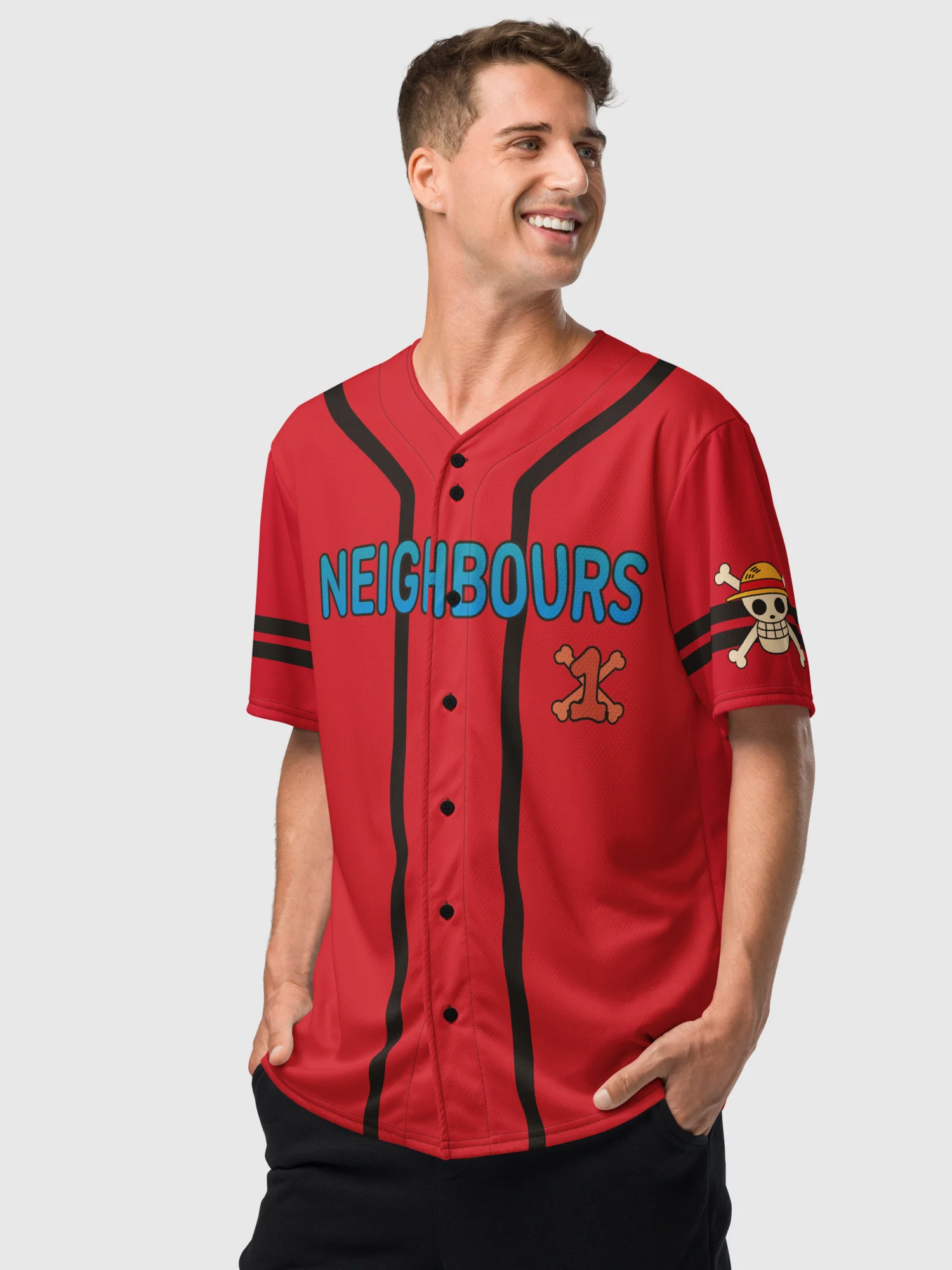 One Piece Personalized Jersey Straw Hat Neighbors - Image 4