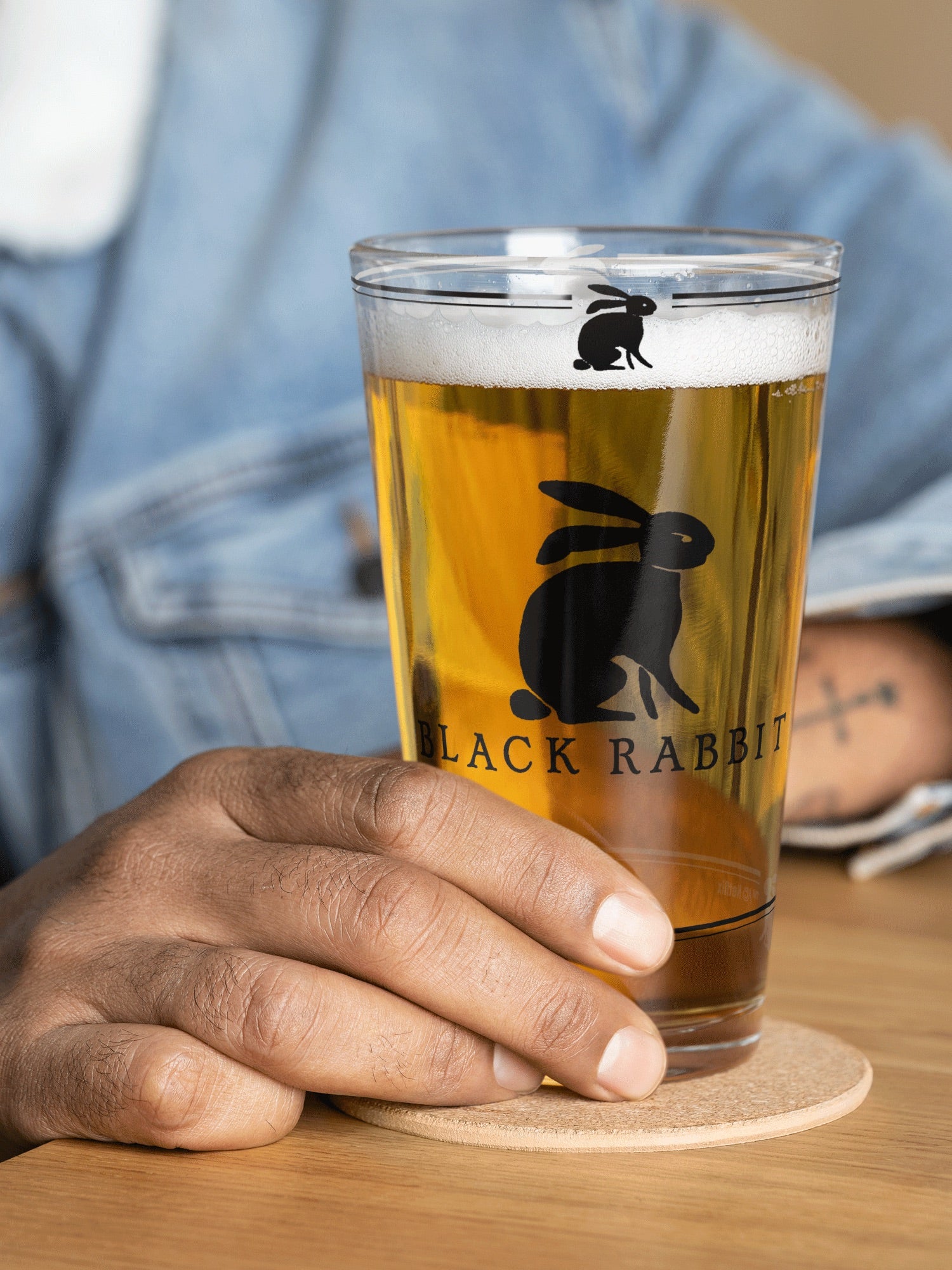 Black Rabbit Logo Pint Glass - Image 3