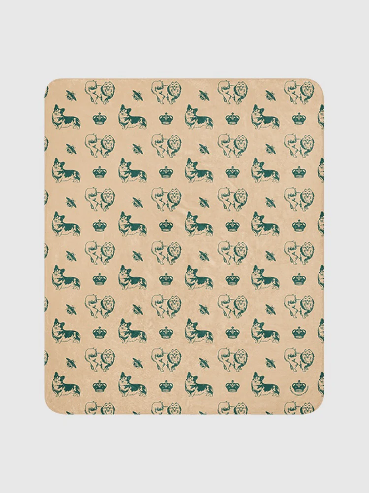 Bridgerton Corgis Pattern Sherpa Blanket - Image 10