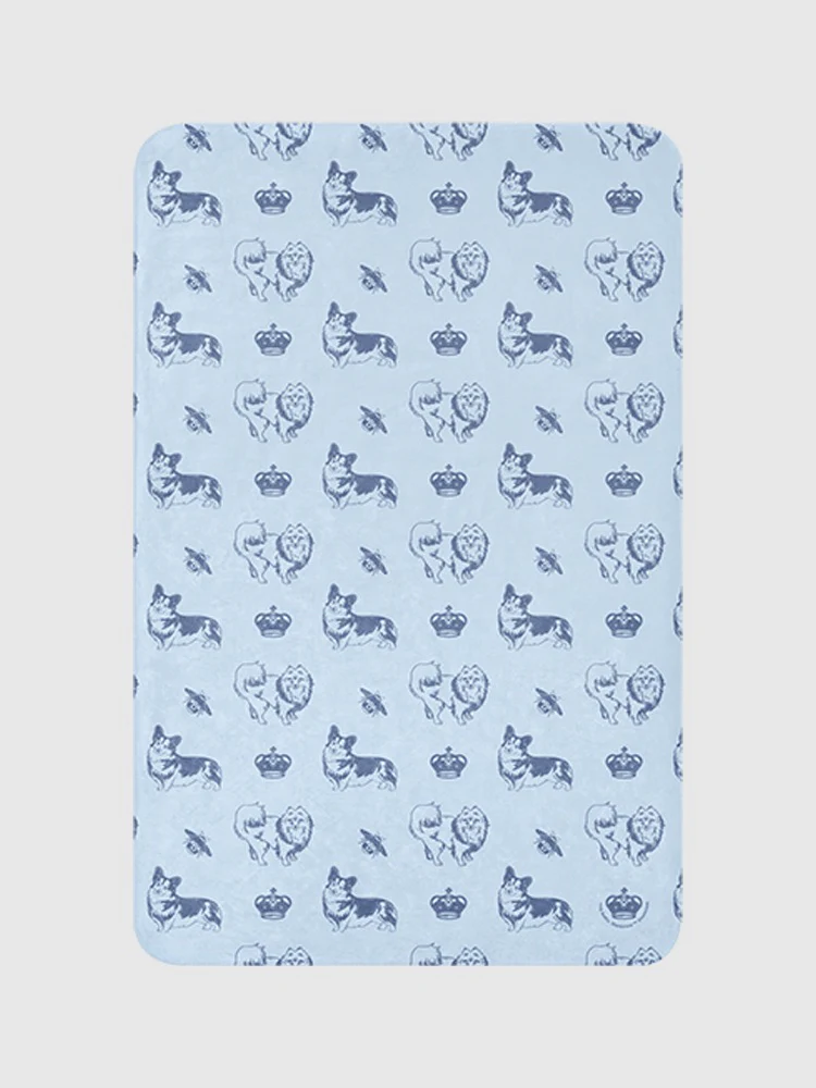 Bridgerton Corgis Pattern Sherpa Blanket - Image 11
