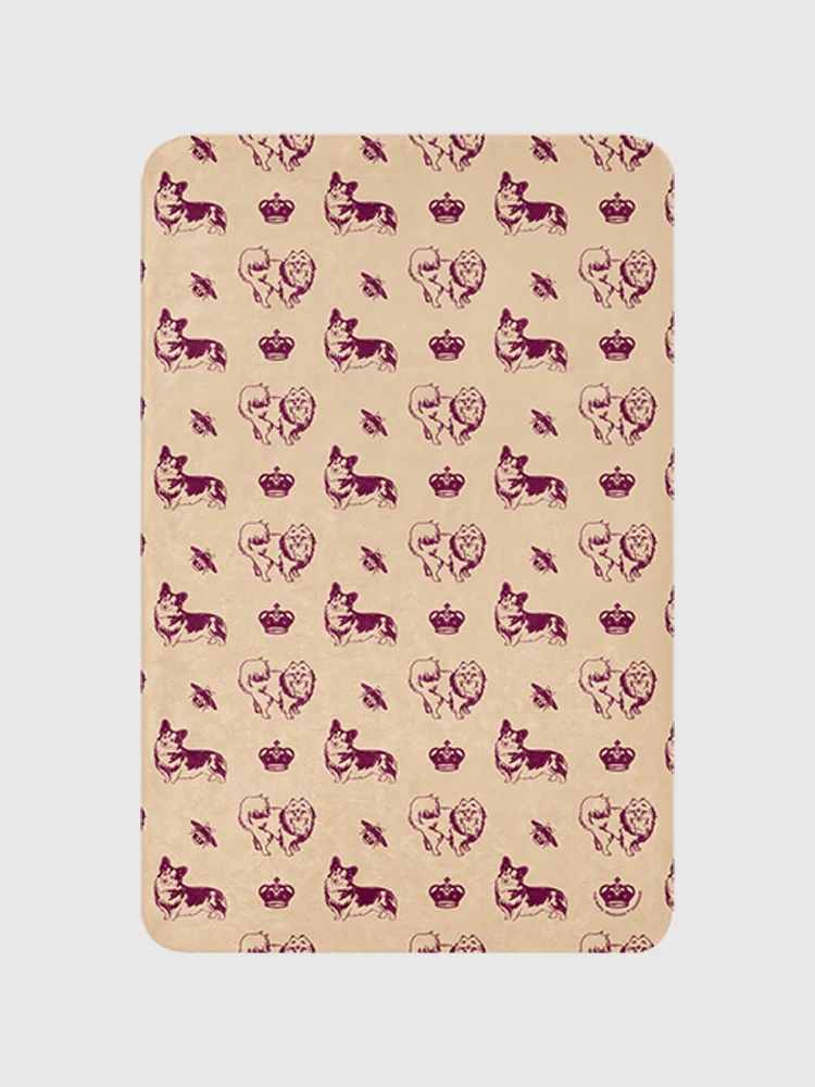 Bridgerton Corgis Pattern Sherpa Blanket - Image 13