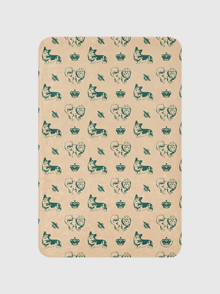Bridgerton Corgis Pattern Sherpa Blanket - Image 14