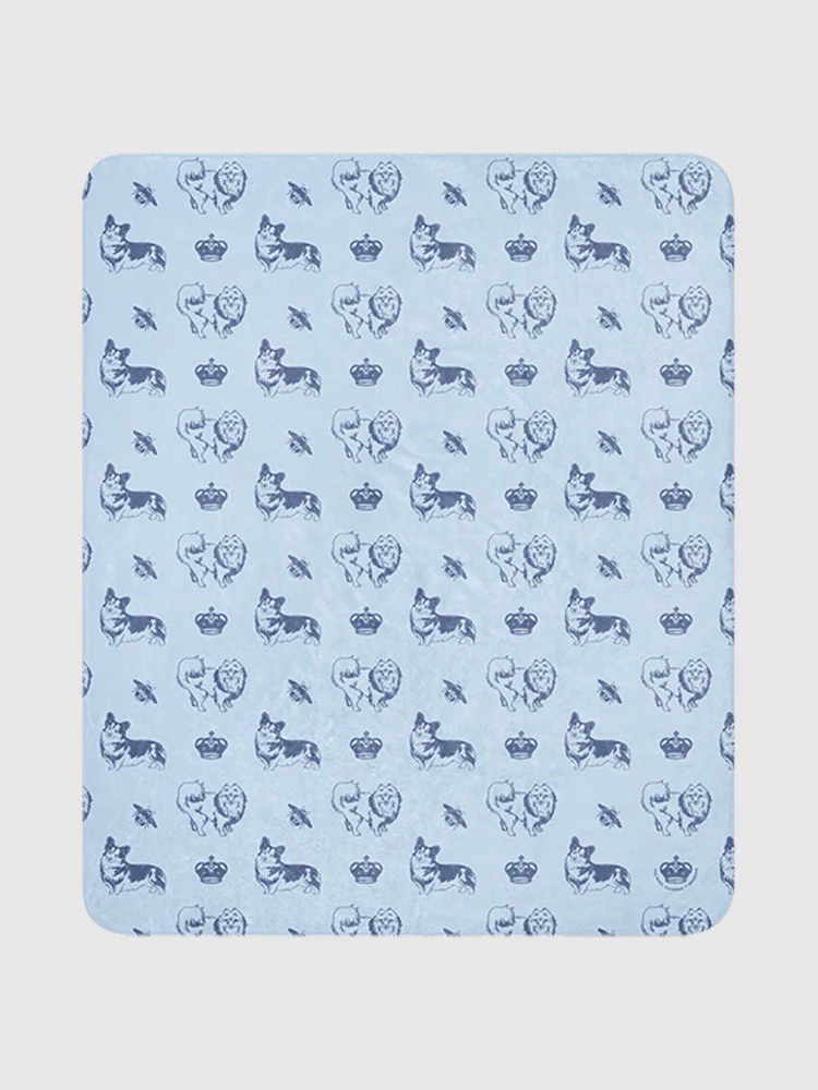 Bridgerton Corgis Pattern Sherpa Blanket - Image 3