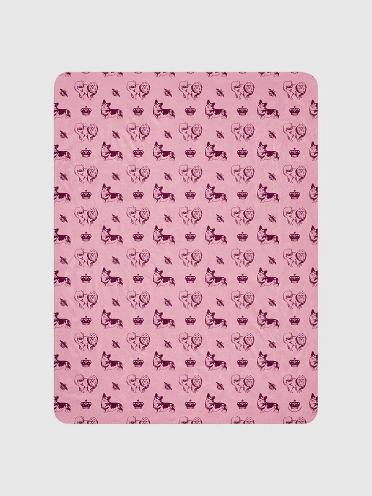 Bridgerton Corgis Pattern Sherpa Blanket - Image 5