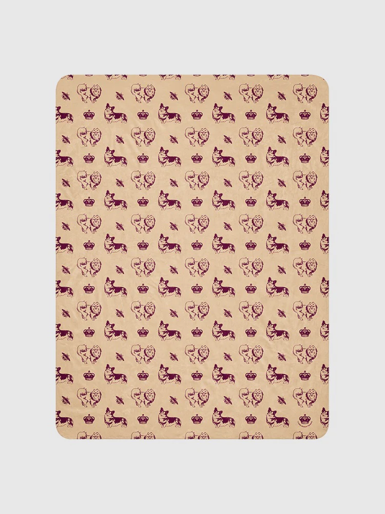 Bridgerton Corgis Pattern Sherpa Blanket - Image 6
