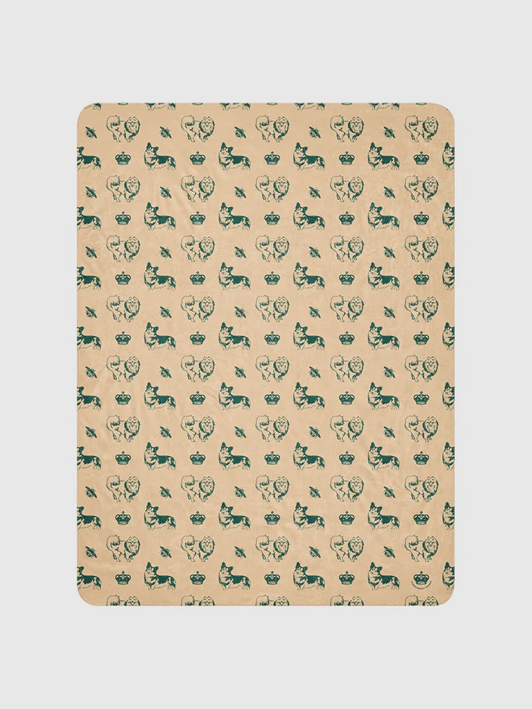 Bridgerton Corgis Pattern Sherpa Blanket - Image 7