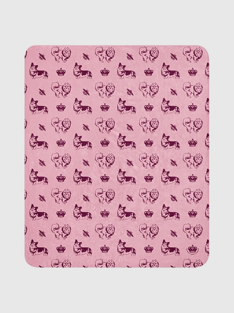 Bridgerton Corgis Pattern Sherpa Blanket - Image 8