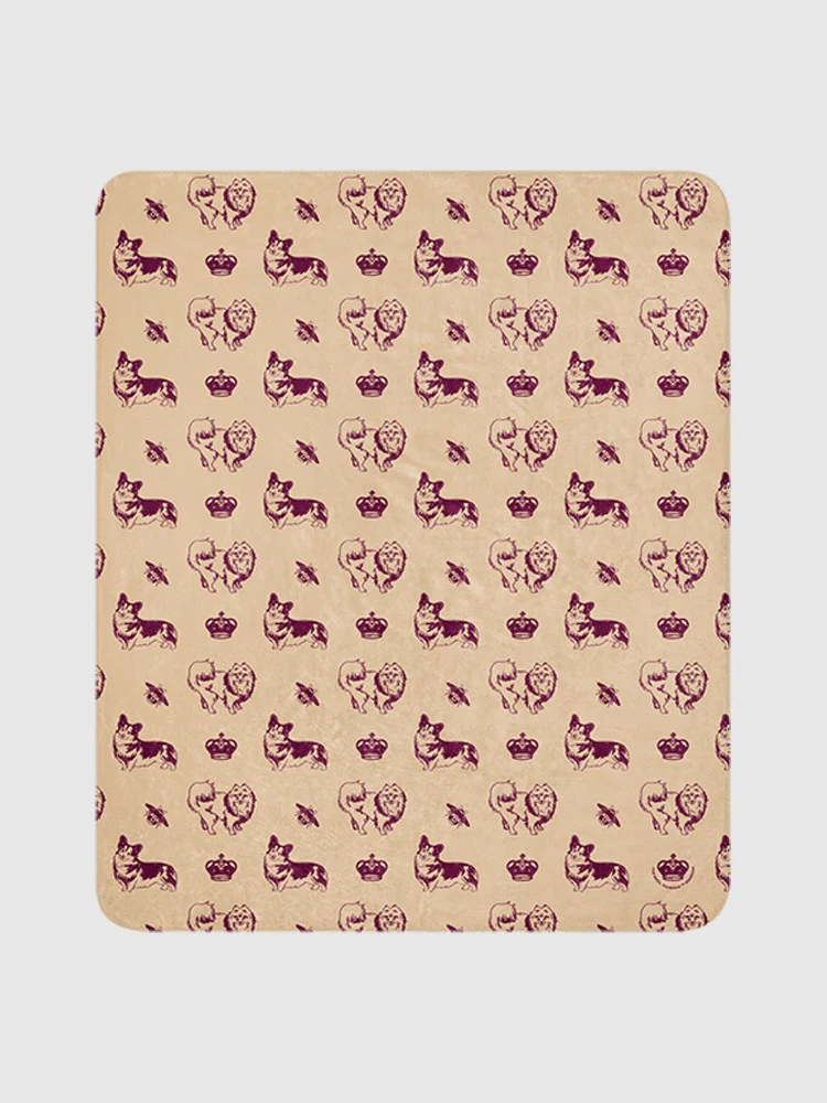 Bridgerton Corgis Pattern Sherpa Blanket - Image 9