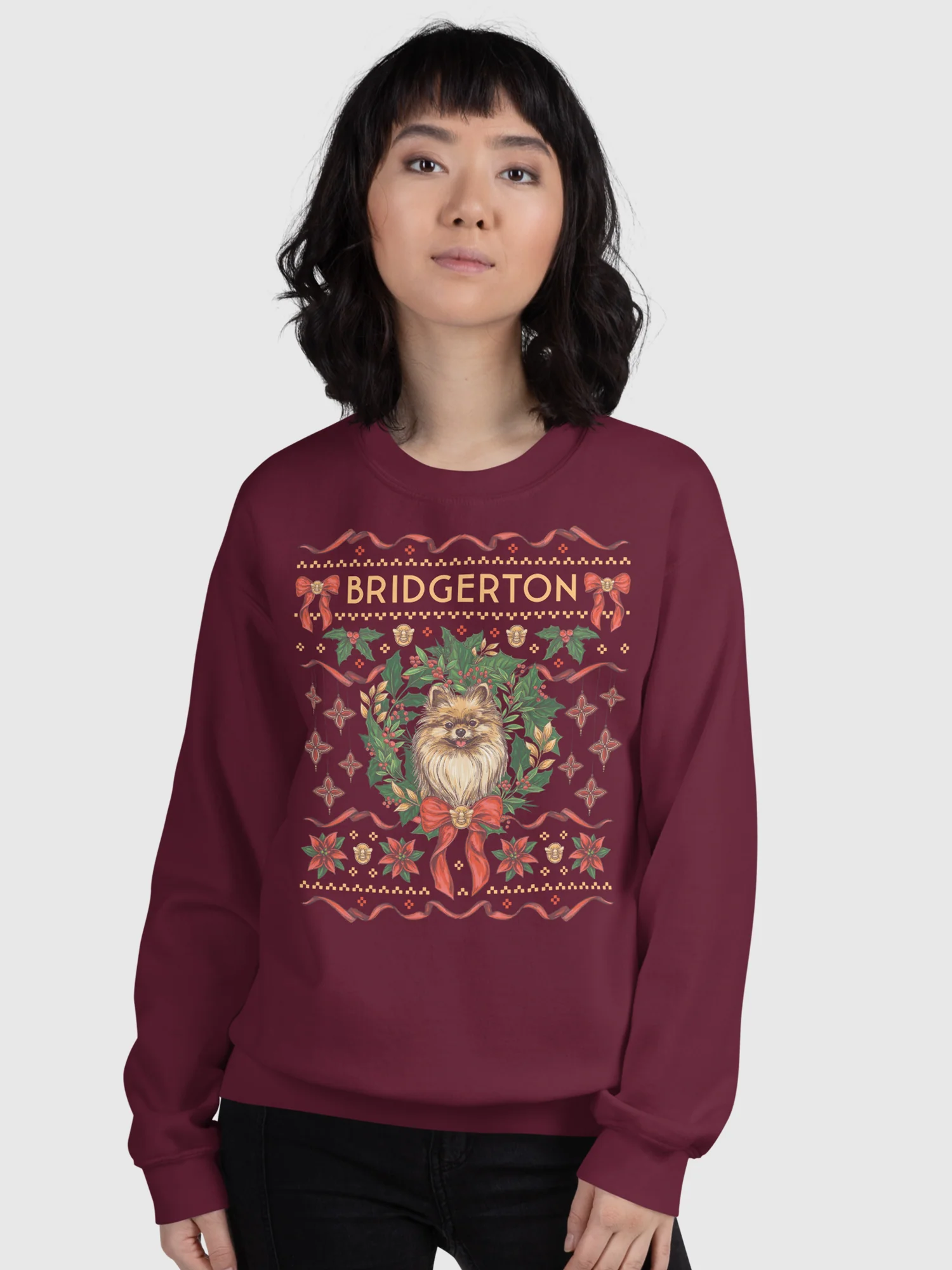 Bridgerton Crewneck Sweatshirt Pom Pom Holiday - Image 2