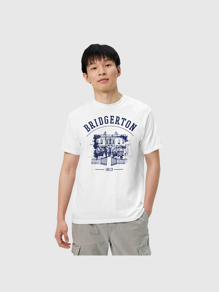 Bridgerton House Comfort Colors T-Shirt [Blue House] - Image 3