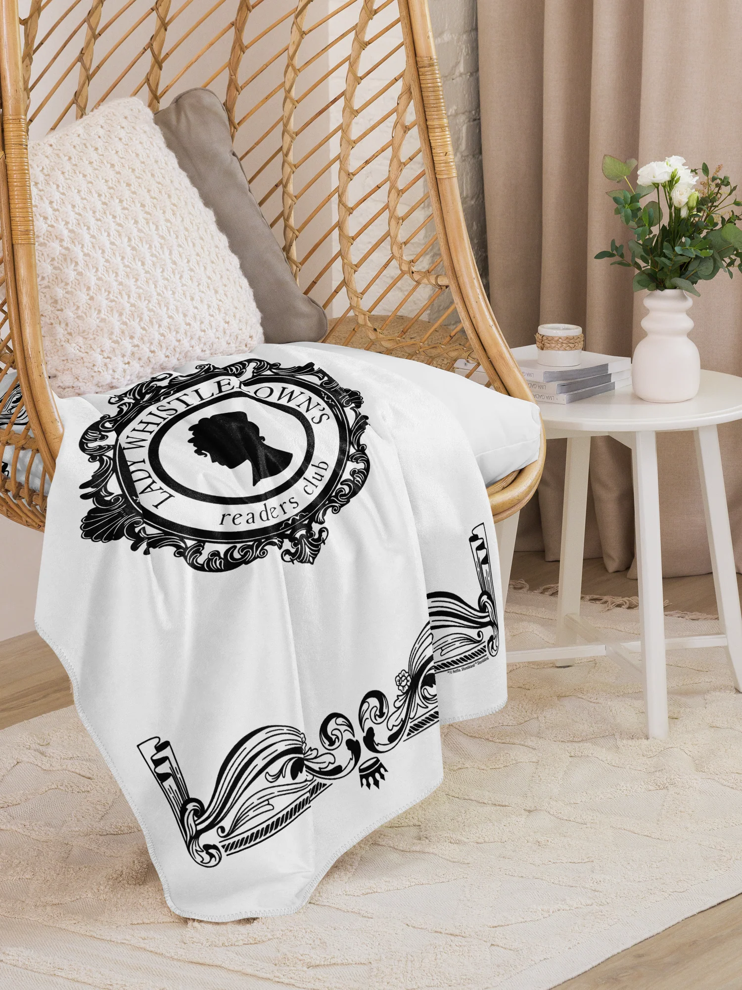 Bridgerton Lady Whistledown Reader's Club Sherpa Blanket - Image 2