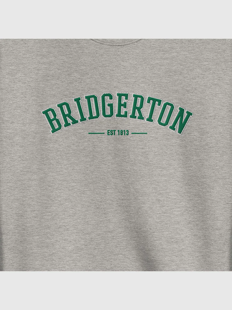Bridgerton Varsity Embroidered Crewneck Sweatshirt [Carbon Grey] - Image 2