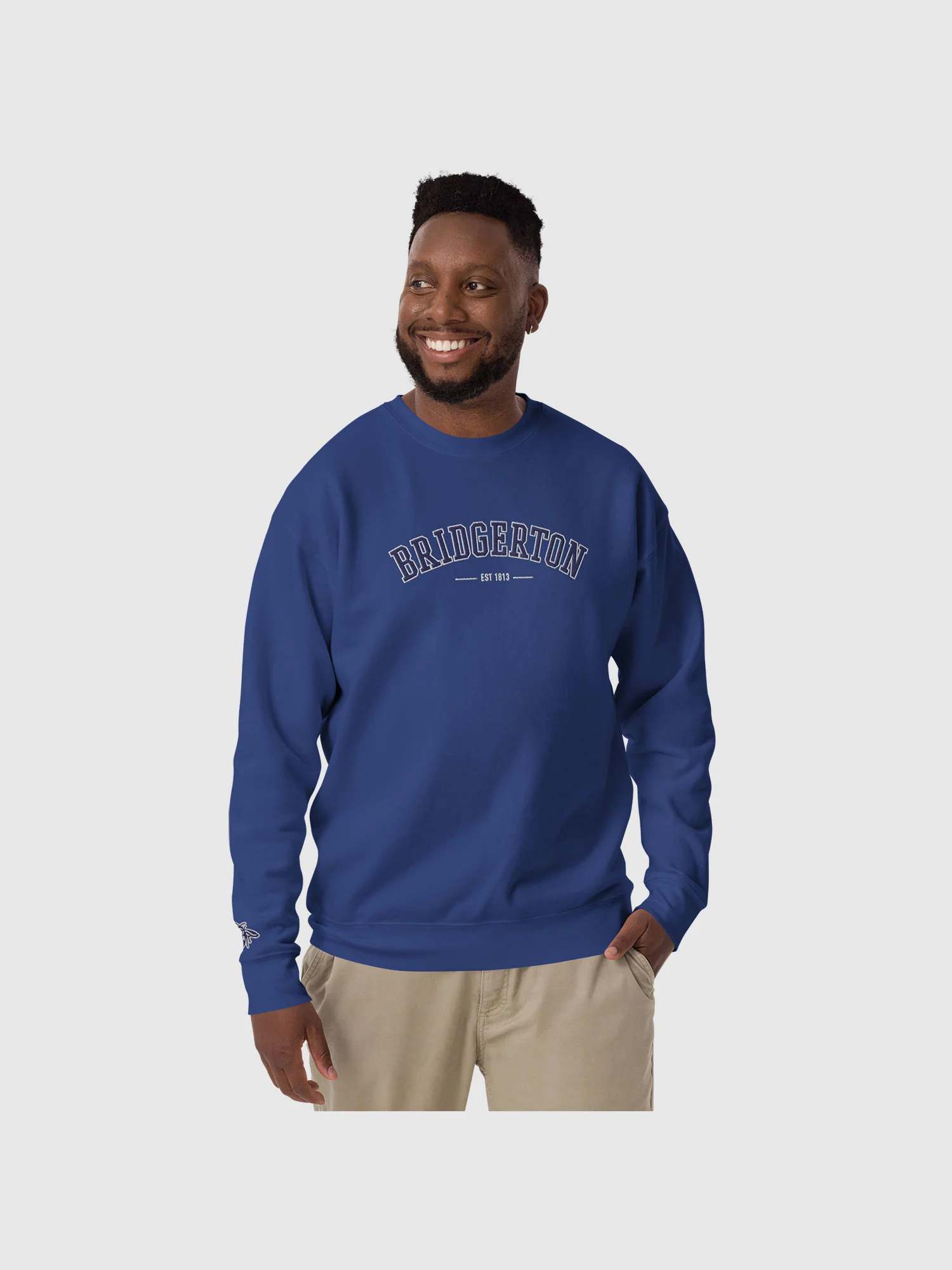 Bridgerton Varsity Embroidered Crewneck Sweatshirt [Team Royal] - Image 3