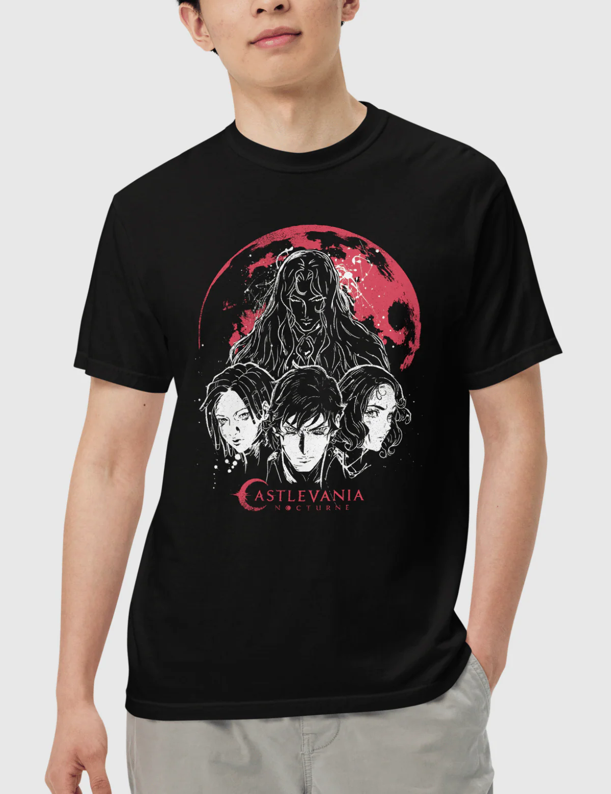 Castlevania Nocturne Unisex Heavyweight T-Shirt [Black] - Image 2