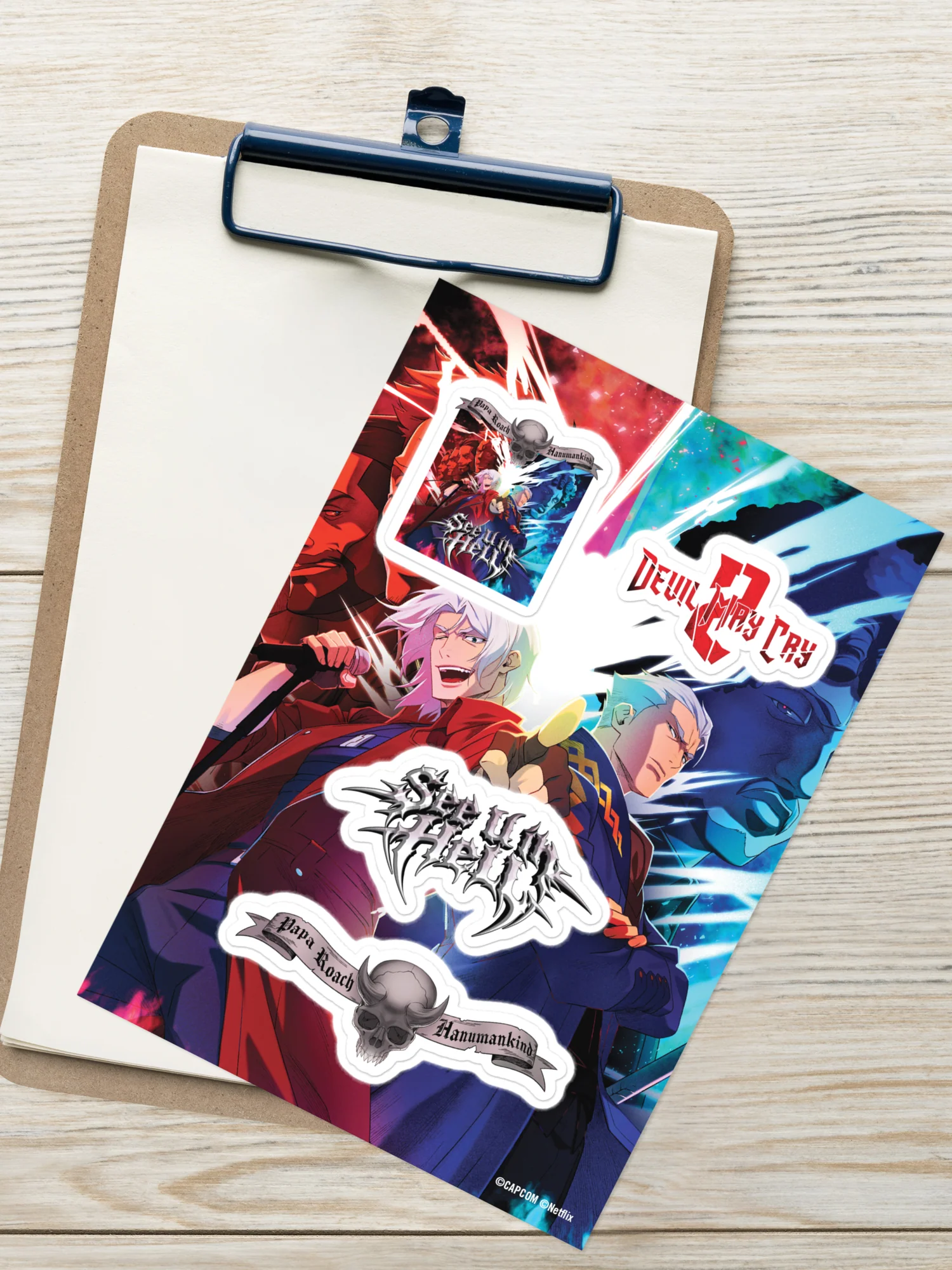 Devil May Cry x Papa Roach ft. Hanumankind Sticker Sheet - Image 2