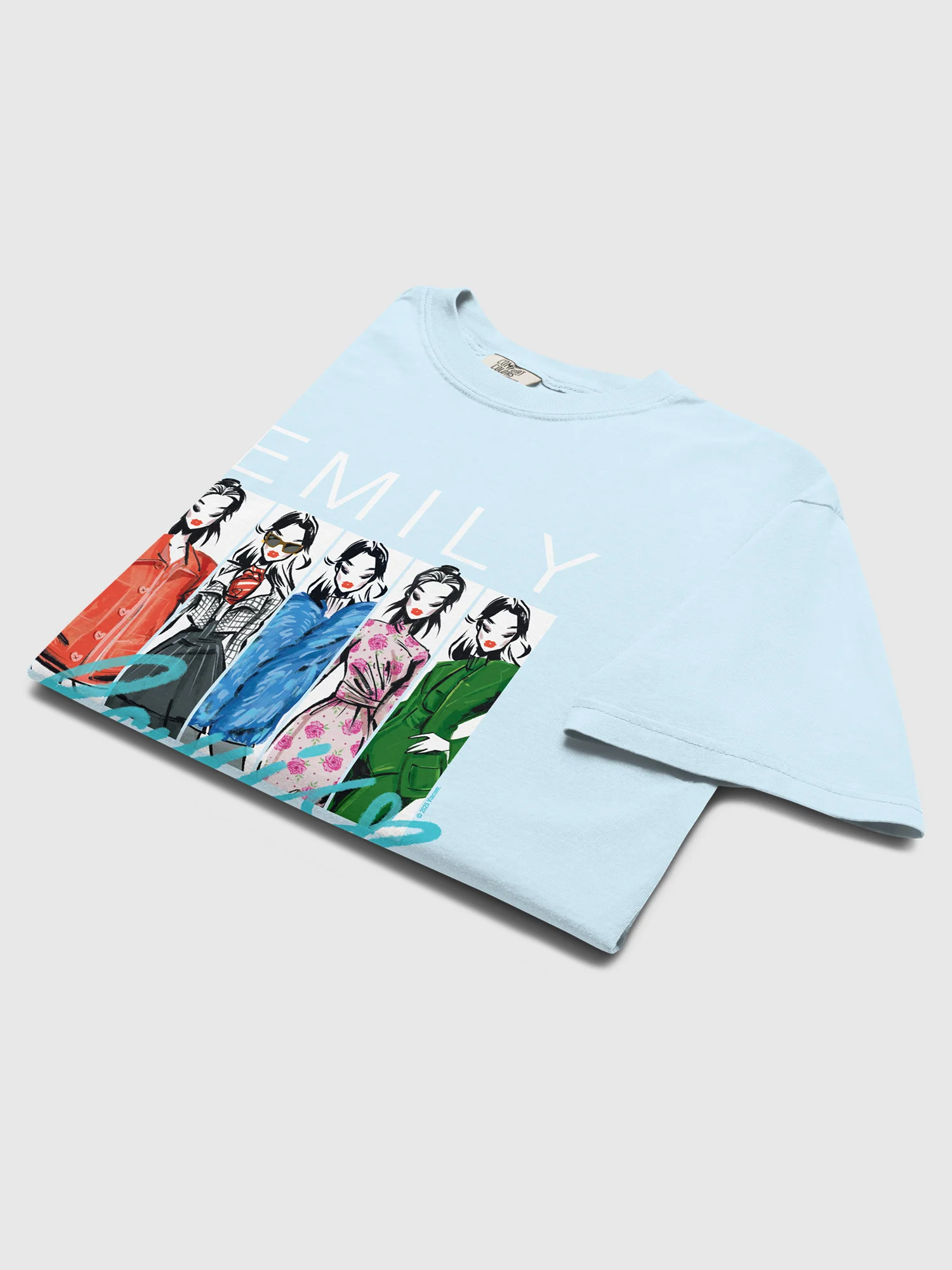 Emily in Paris Comfort Colors T-Shirt Fashion Sketches - Image 3
