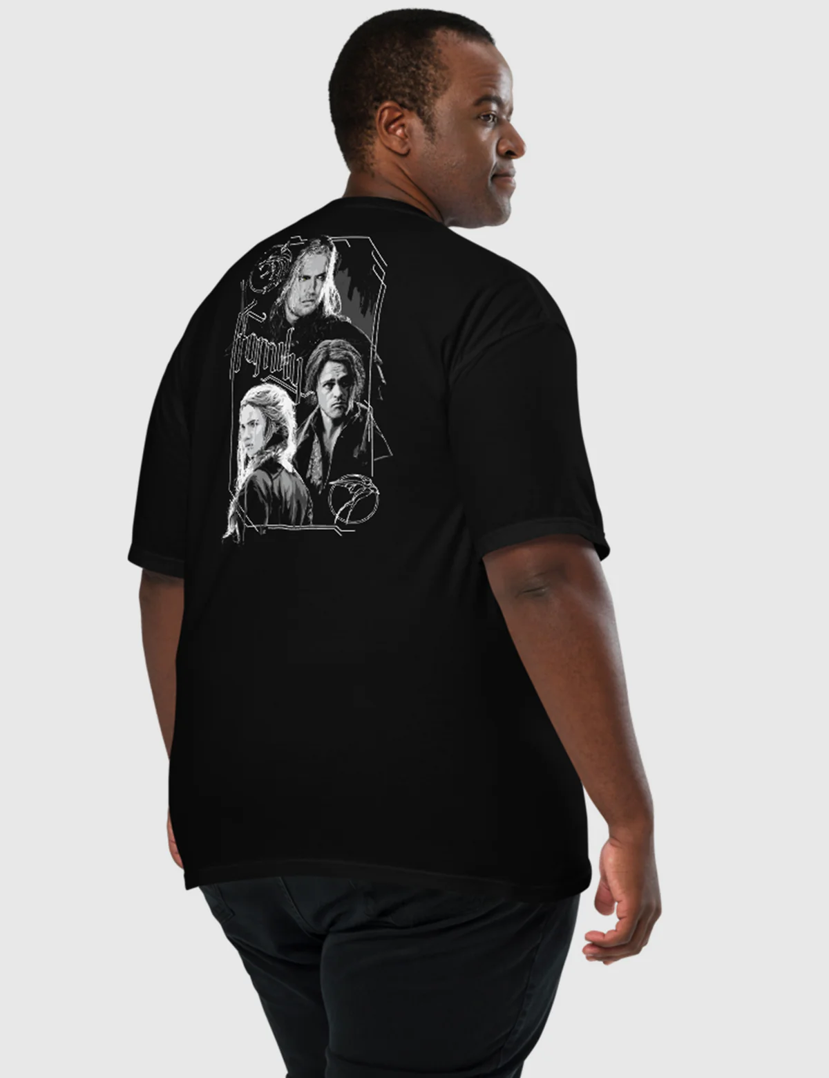 The Witcher Family Men’s Garment-dyed Heavyweight T-shirt [Black] - Image 3