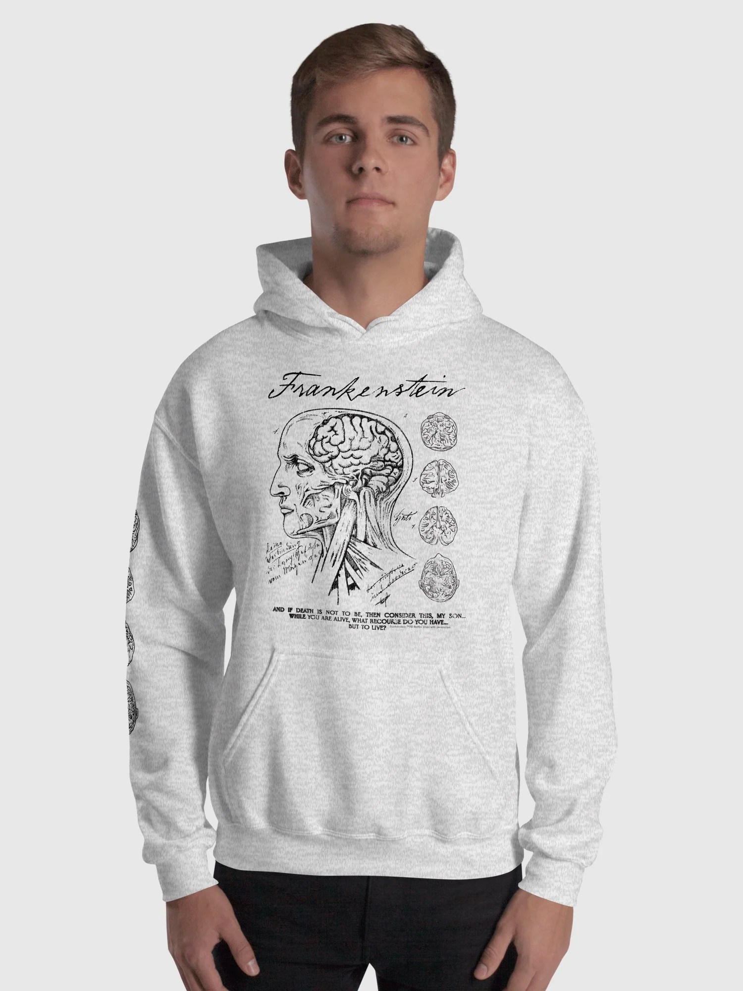 Frankenstein Hoodie Anatomy Drawing - Image 2