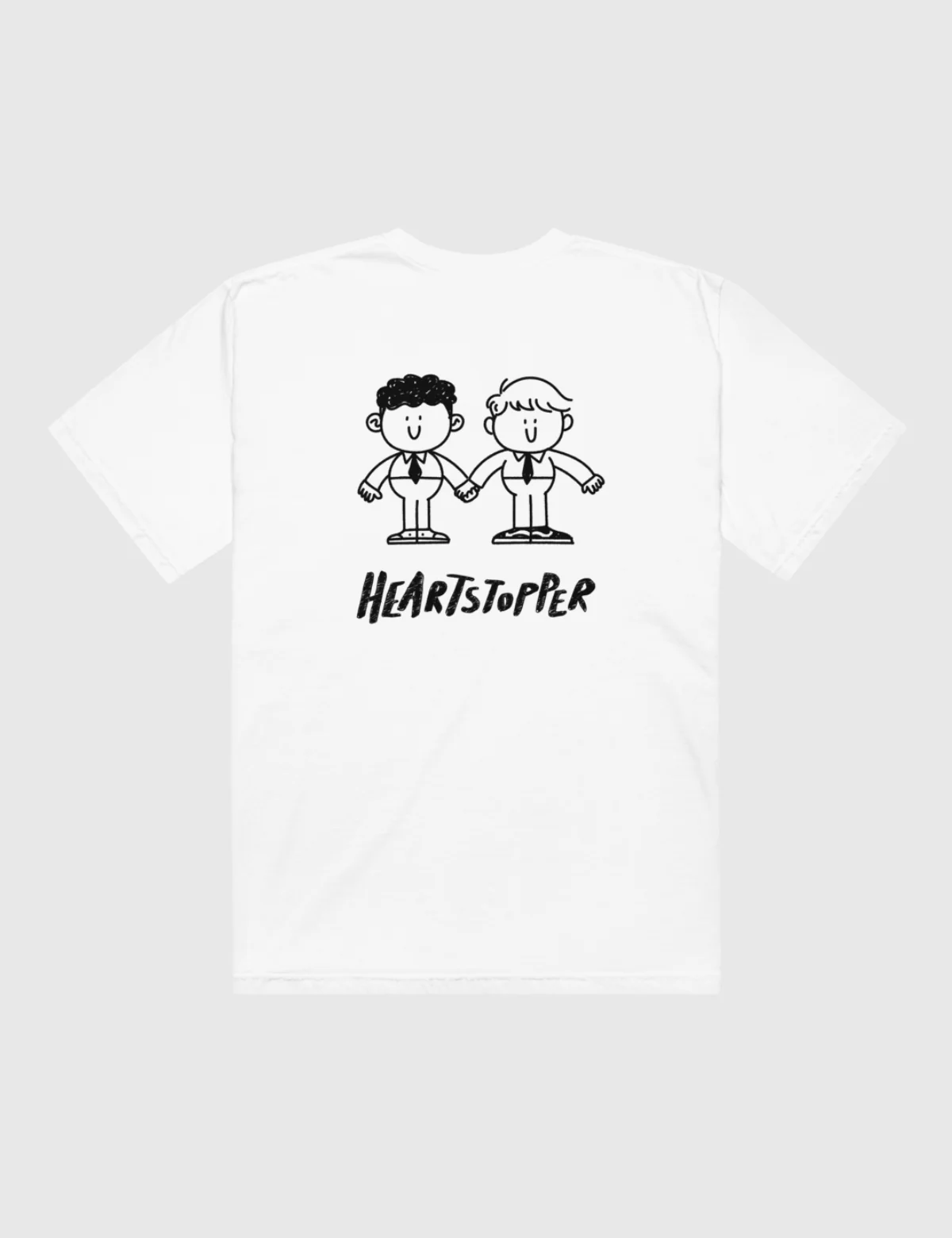 Heartstopper Unisex "Hi" Cartoon T-Shirt [White] - Image 3