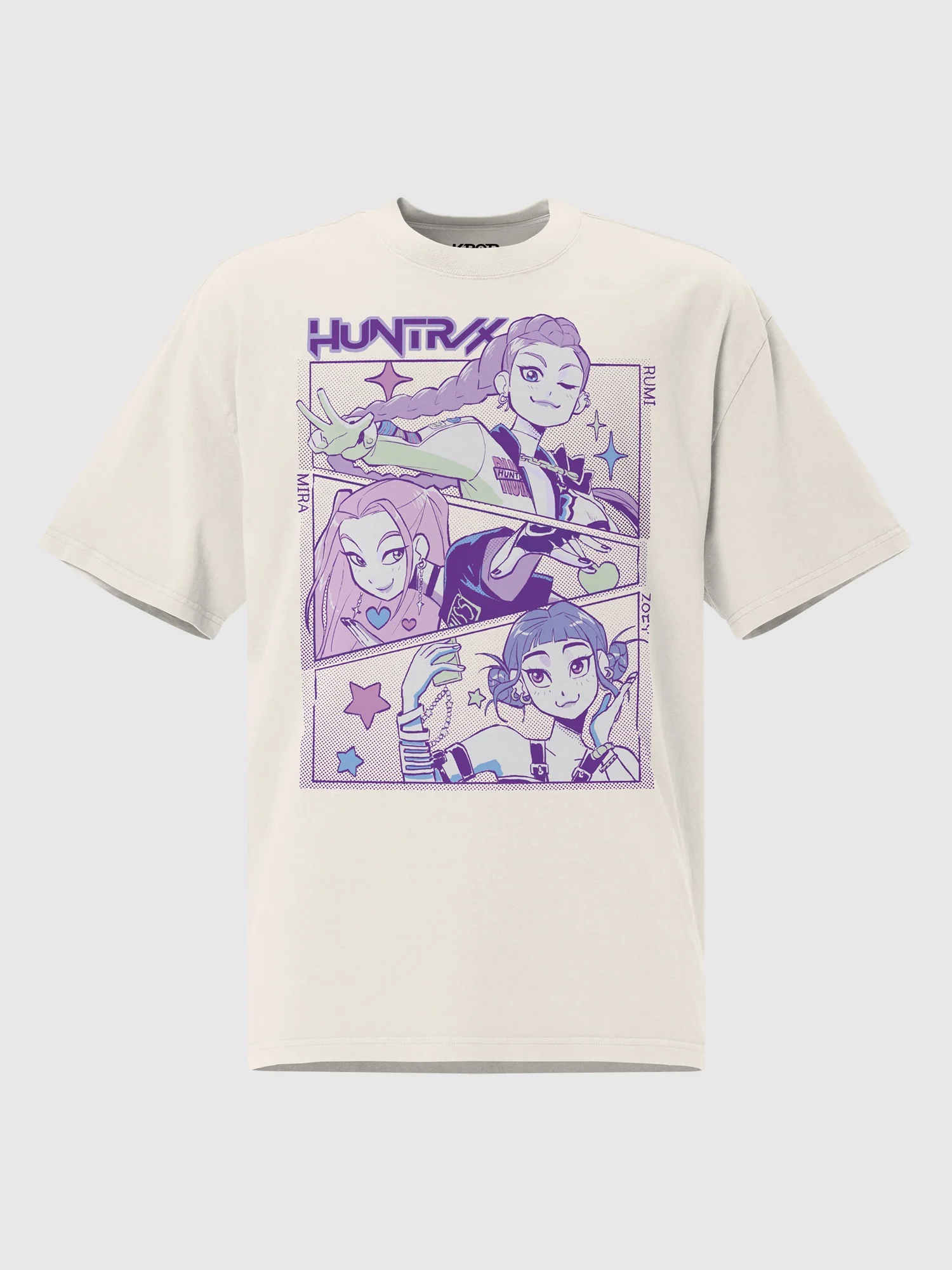 KPop Demon Hunters HUNTR/X Oversized Faded T-Shirt - Image 5