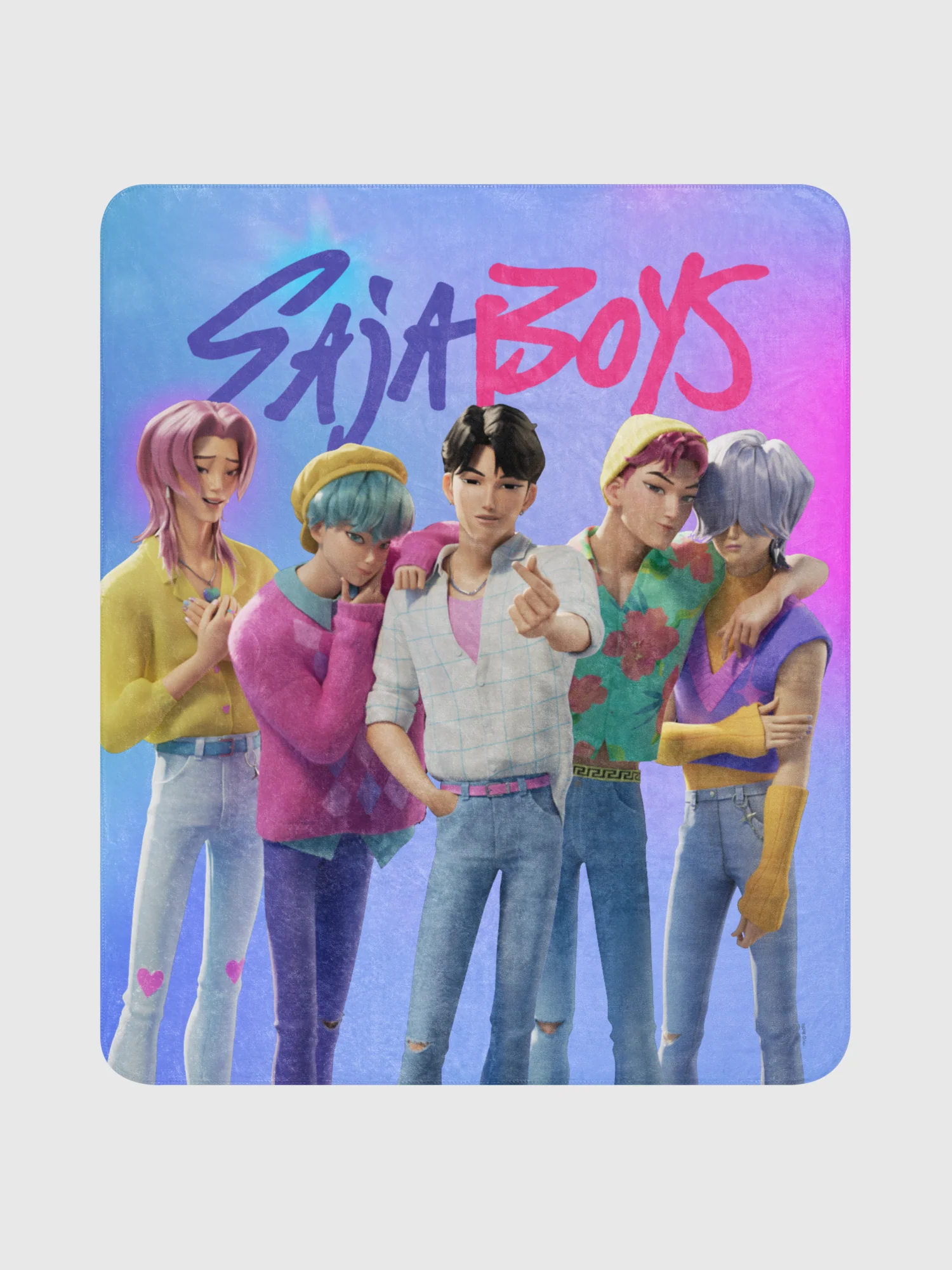 KPop Demon Hunters SAJA BOYS Sherpa Blanket - Image 3