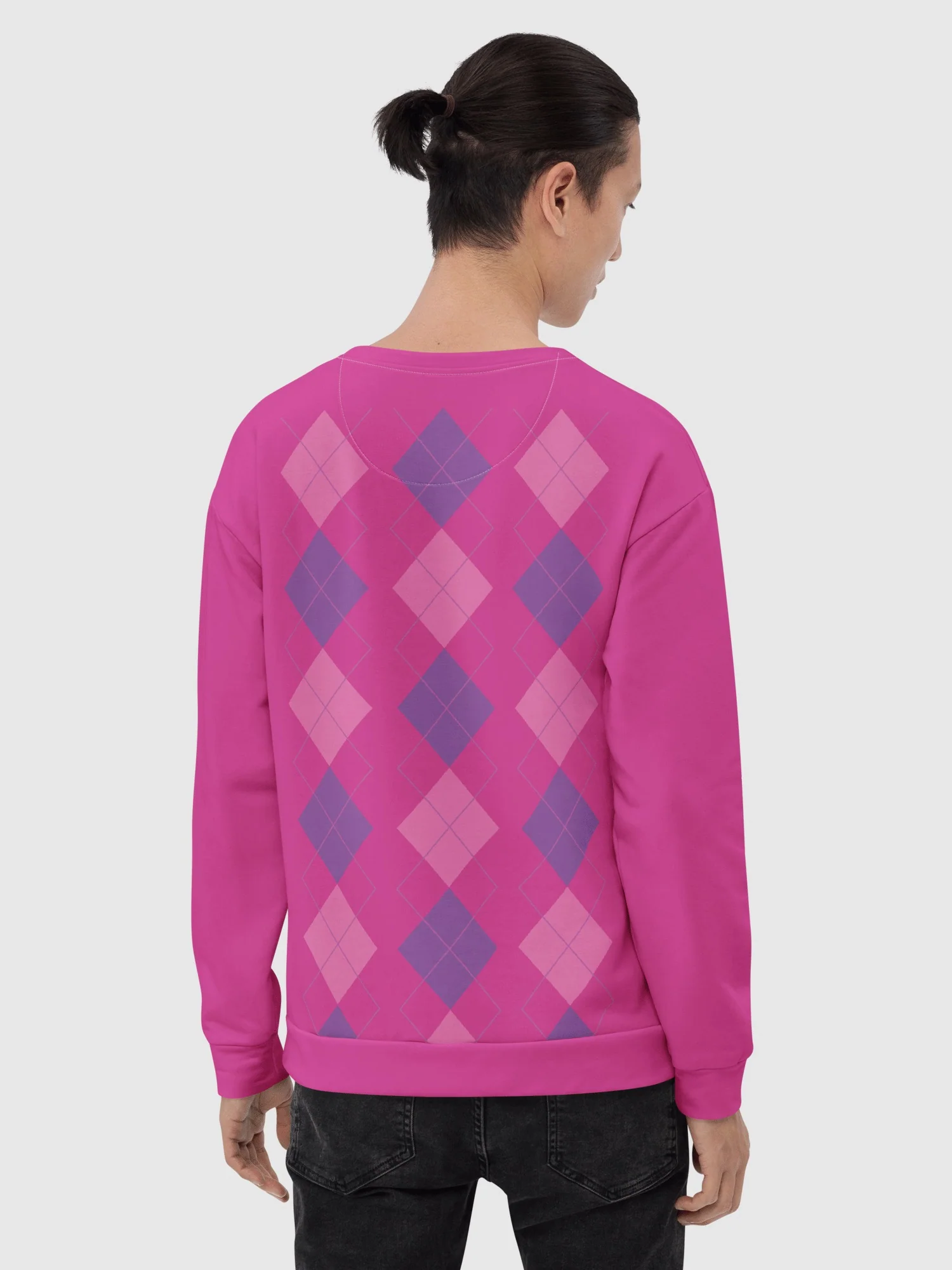 KPop Demon Hunters Baby Saja's Argyle Crewneck Sweatshirt - Image 5