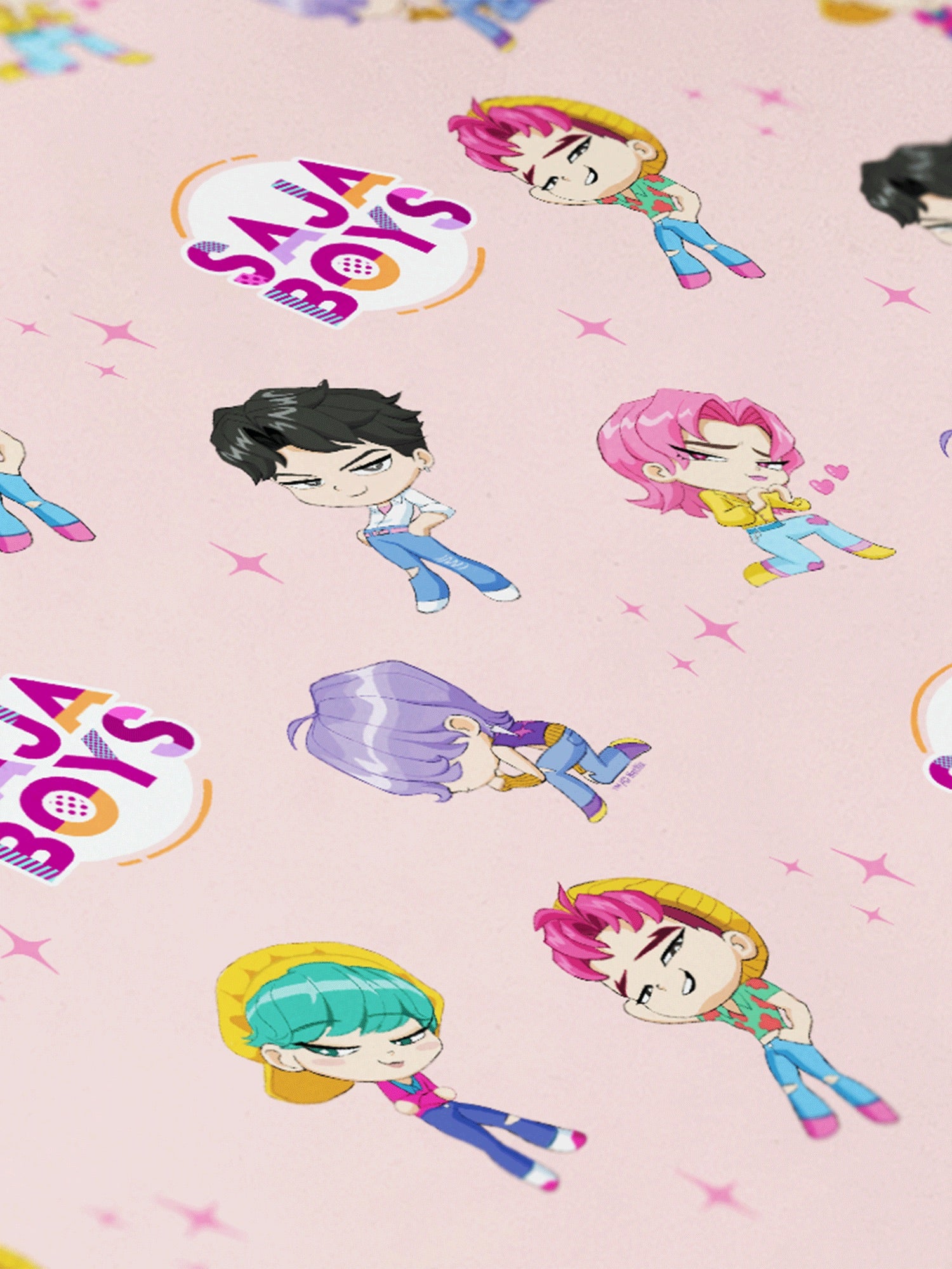 KPop Demon Hunters Chibi SAJA BOYS Wrapping Paper - Image 2