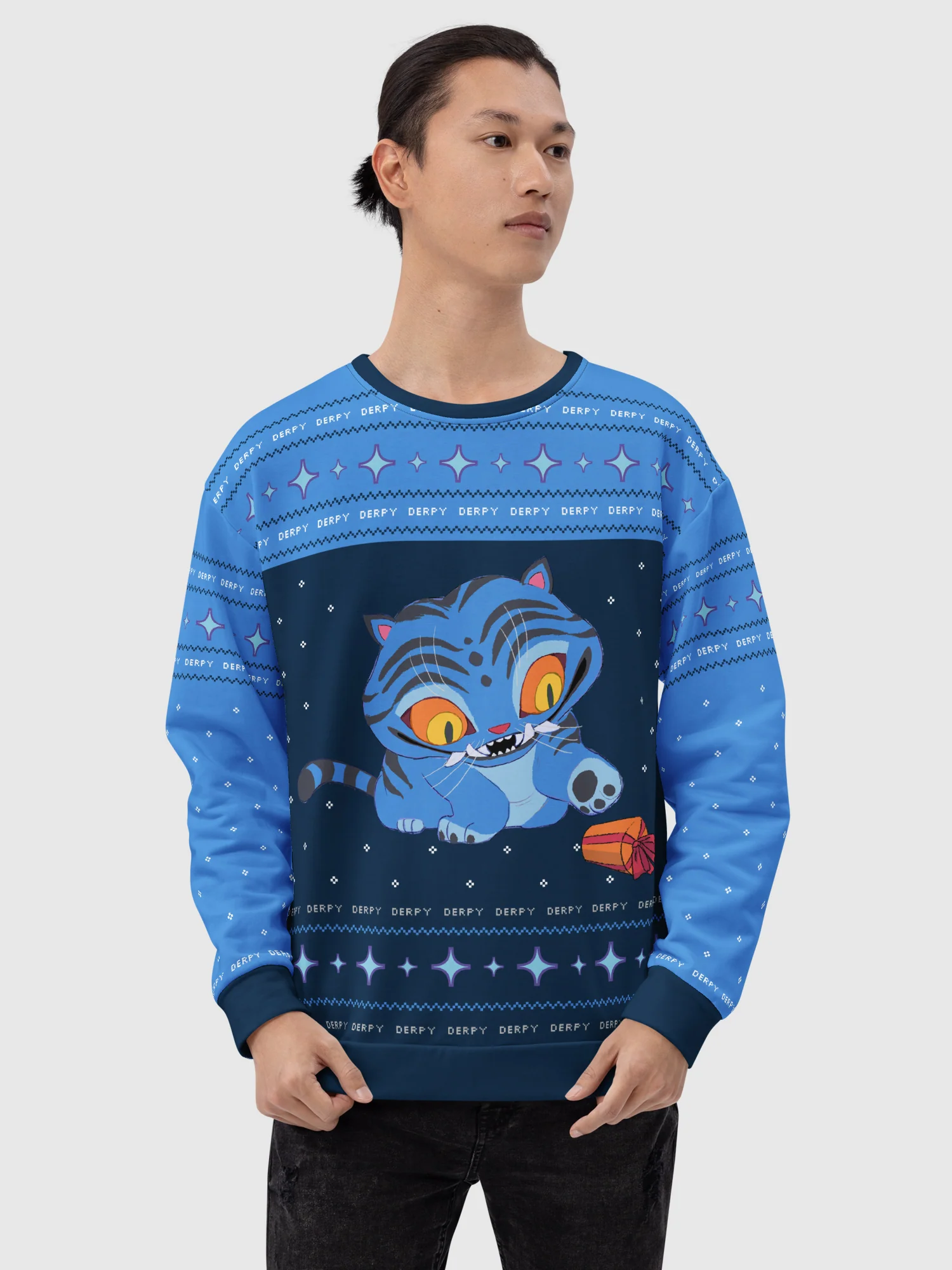 Kpop Demon Hunters Crewneck Sweatshirt Derpy Holiday - Image 3