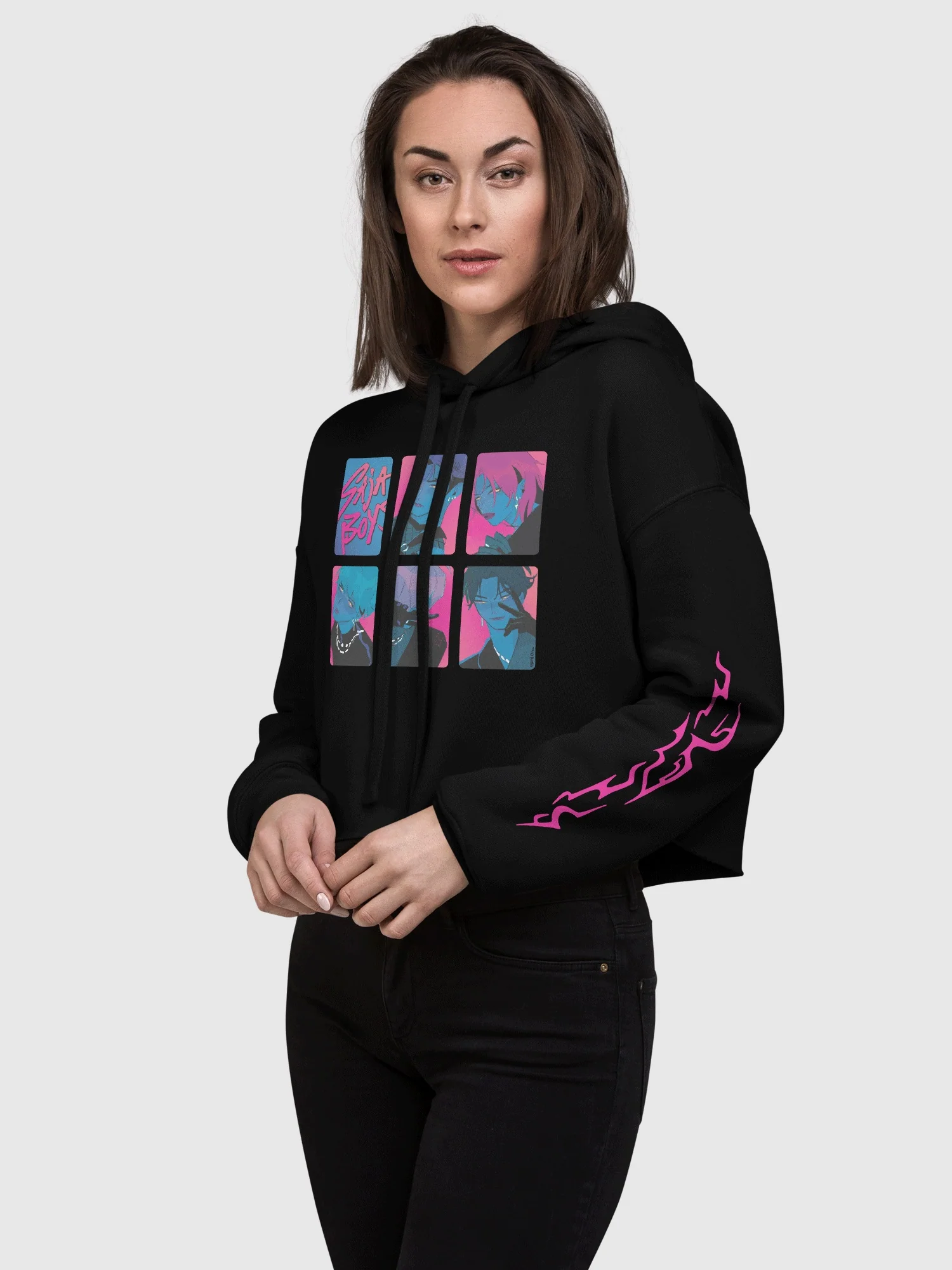 KPop Demon Hunters Cropped Hoodie Demon Saja Boys - Image 2