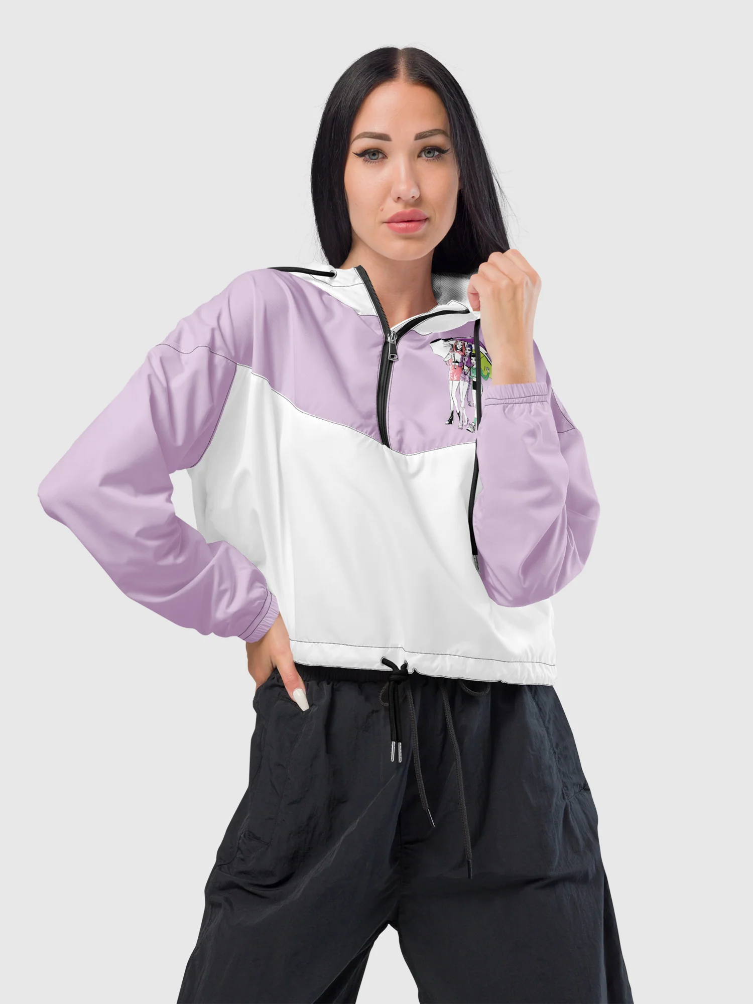 KPop Demon Hunters Cropped Windbreaker Half-Zip HUNTR/X - Image 3