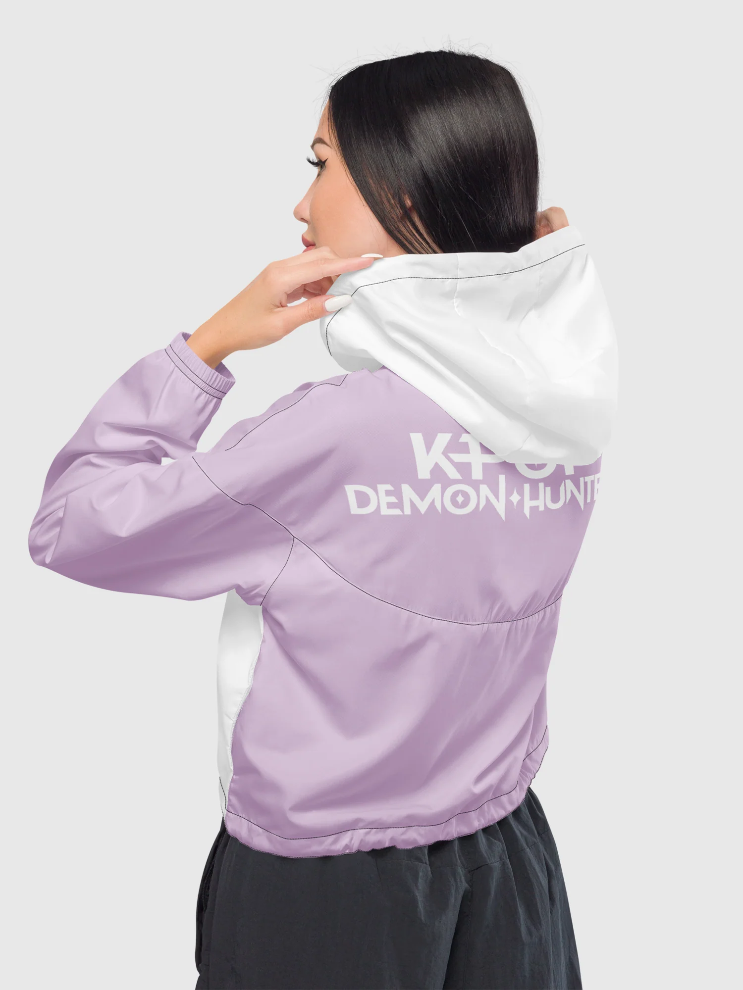 KPop Demon Hunters Cropped Windbreaker Half-Zip HUNTR/X - Image 4