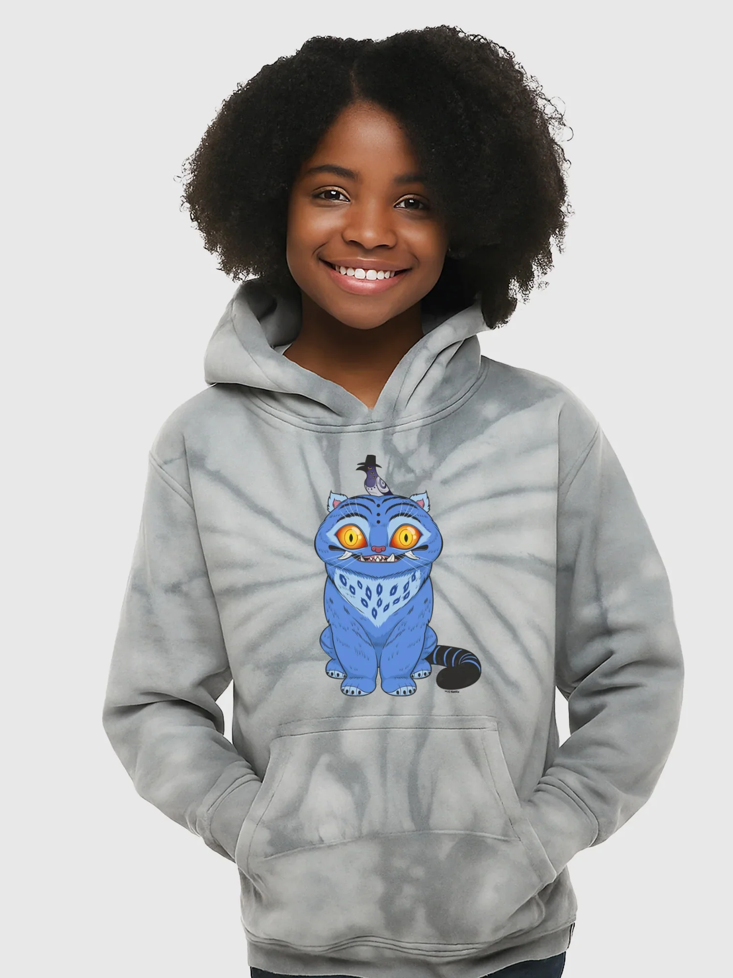 KPop Demon Hunters Derpy Tiger and Sussie Magpie Tie-Dye Kids Hoodie - Image 4