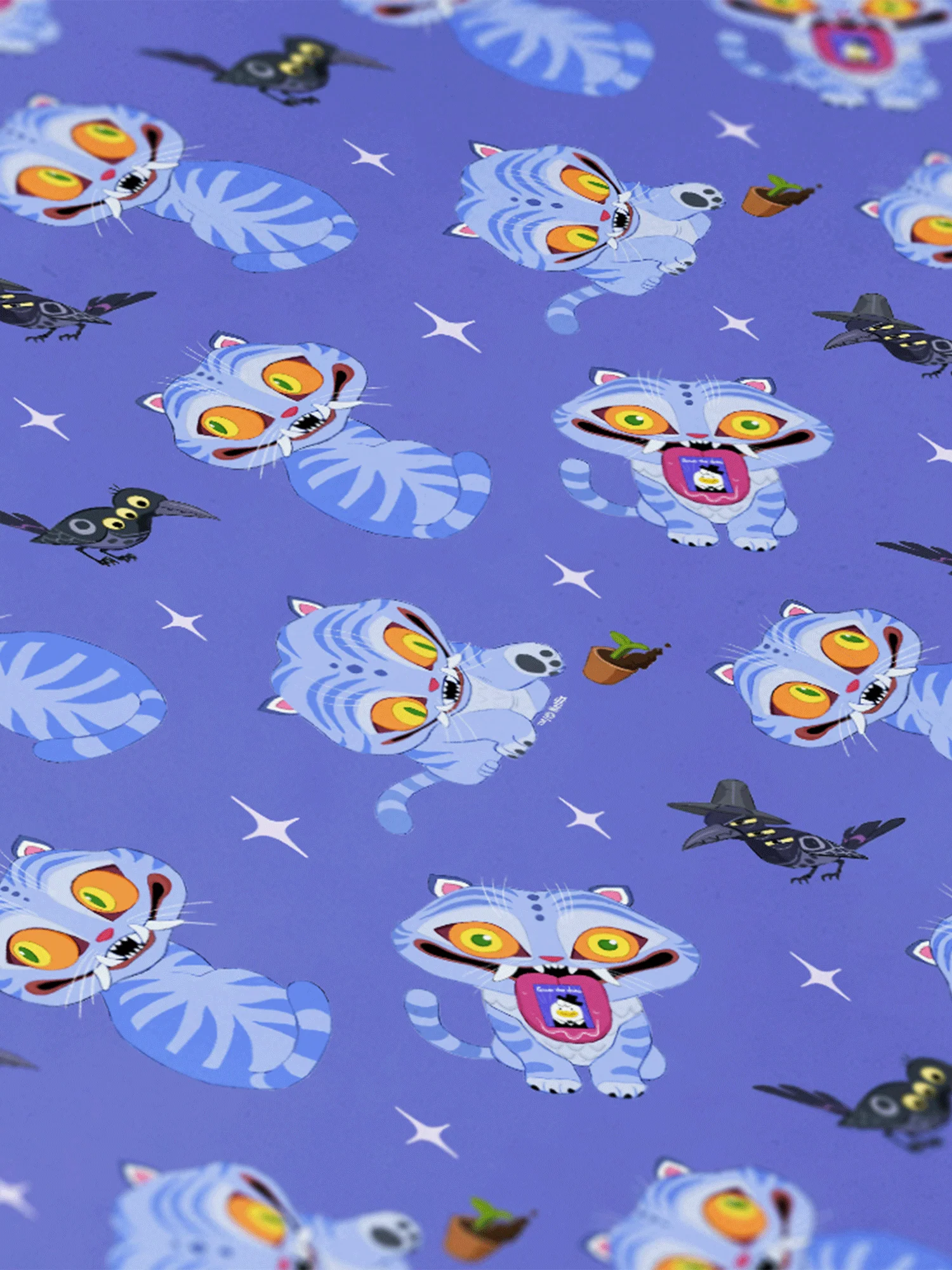KPop Demon Hunters Derpy Tiger and Stussie Magpie Wrapping Paper - Image 2
