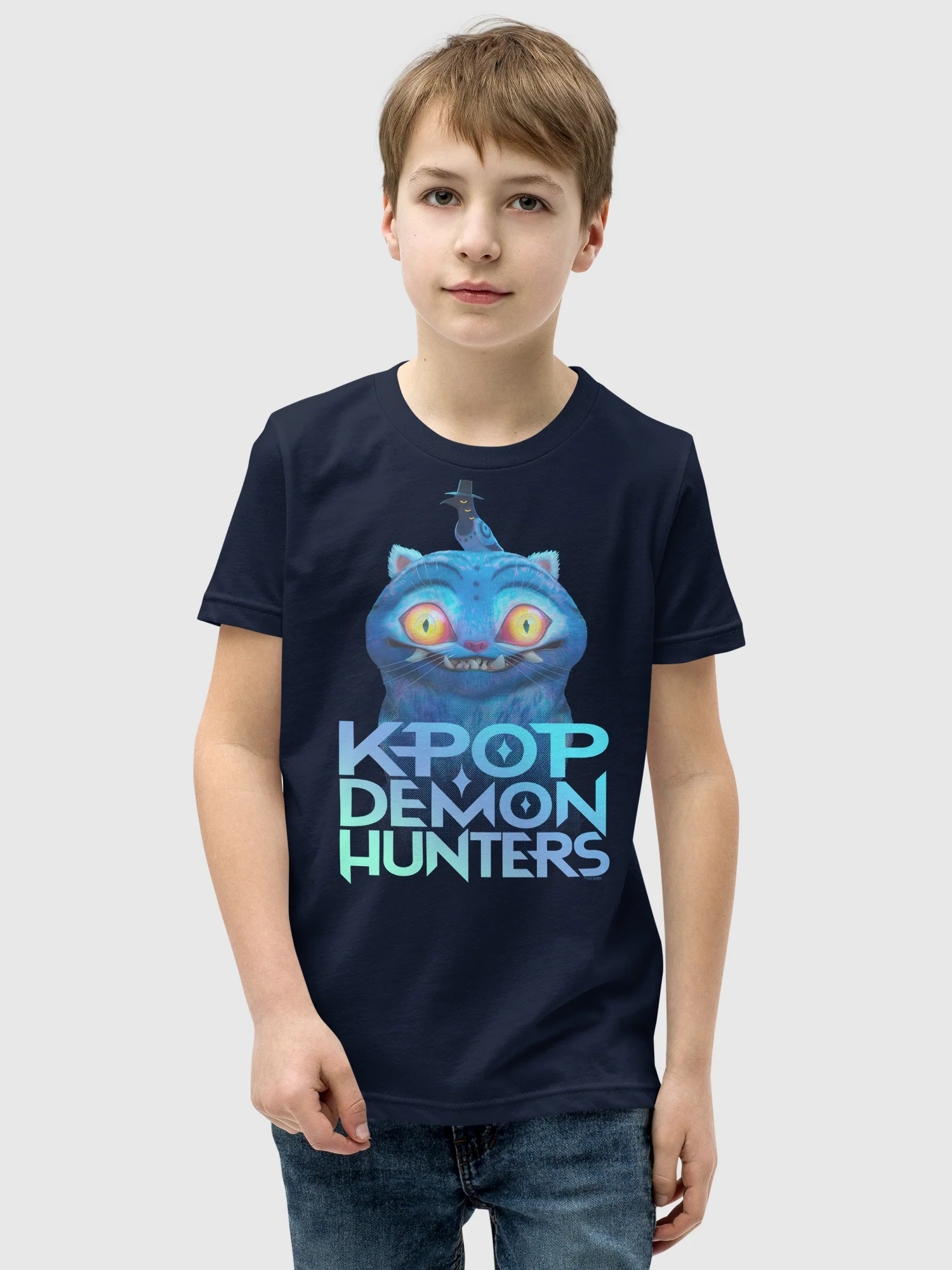 KPop Demon Hunters Derpy Tiger and Sussie Magpie Logo Kids T-Shirt - Image 2