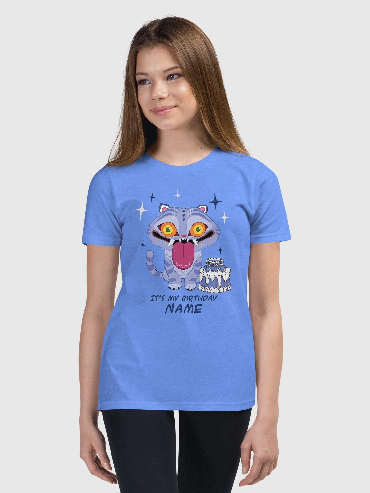 KPop Demon Hunters Derpy Tiger Birthday Personalized Kids Premium T-Shirt - Image 3