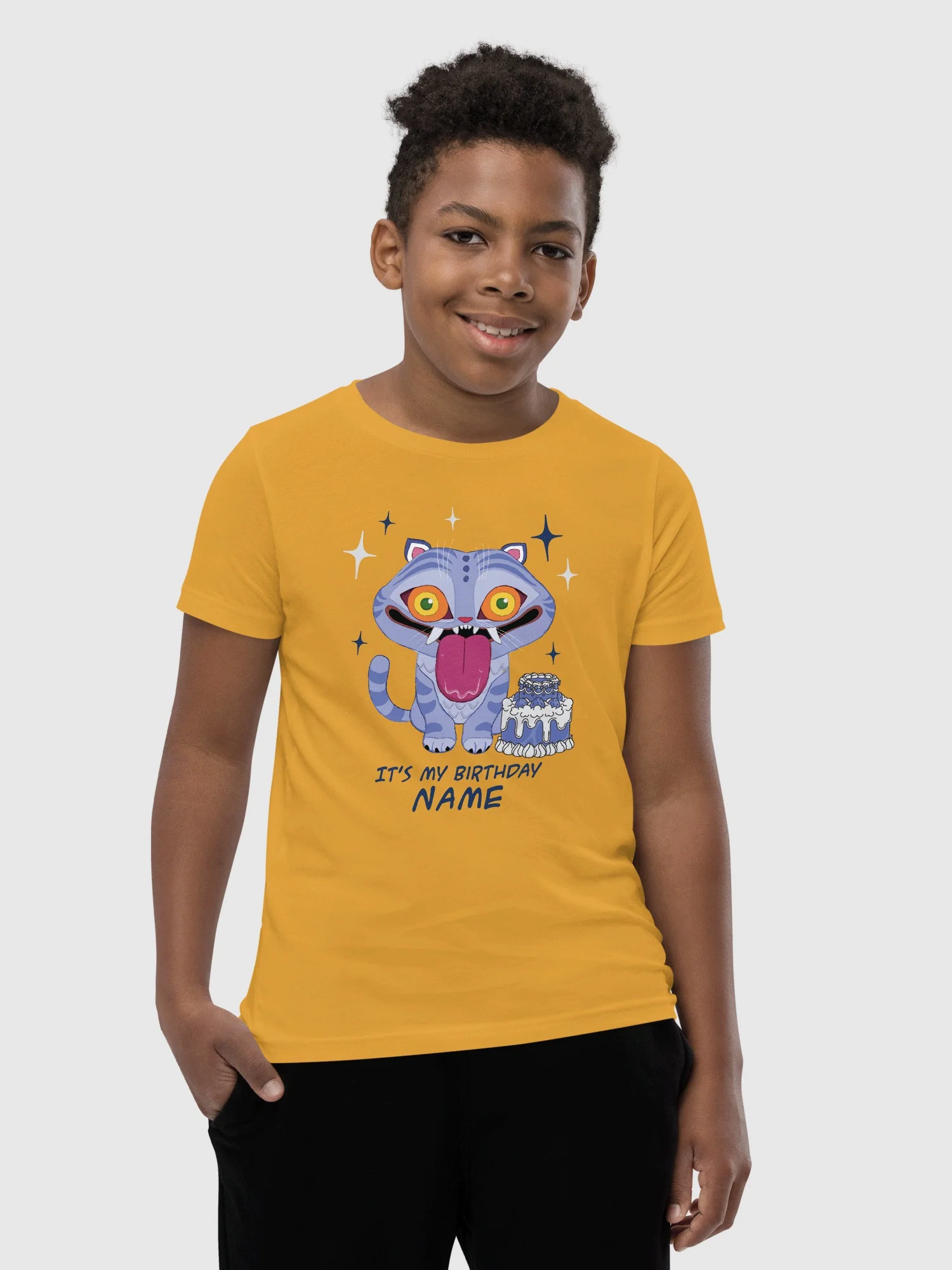 KPop Demon Hunters Derpy Tiger Birthday Personalized Kids Premium T-Shirt - Image 4