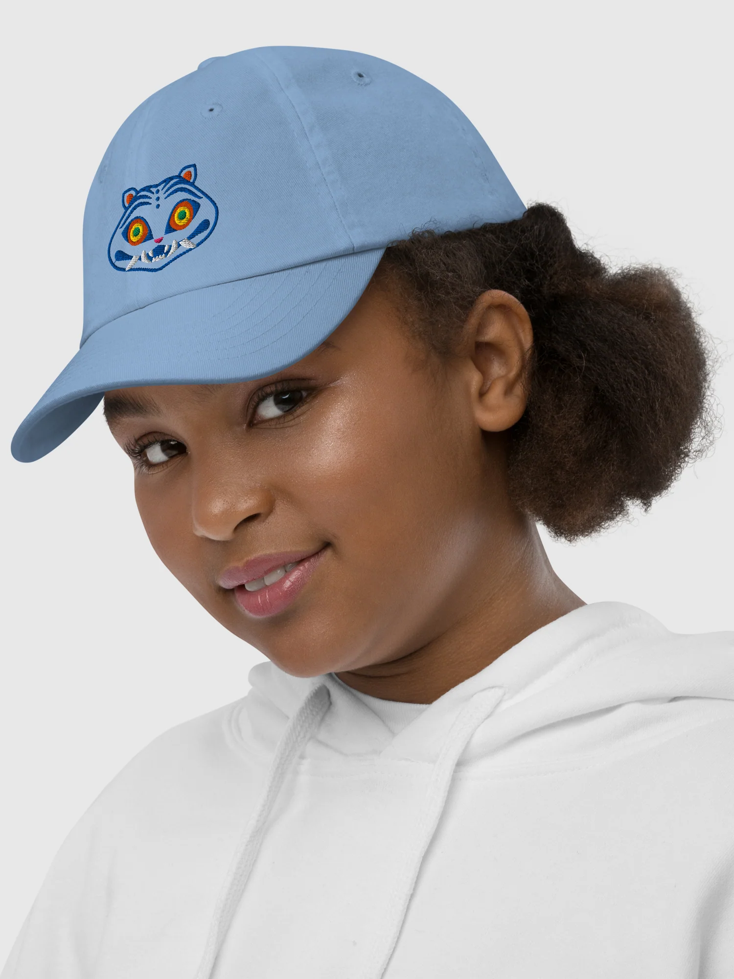 KPop Demon Hunters Derpy Tiger Embroidered Youth Baseball Hat - Image 2
