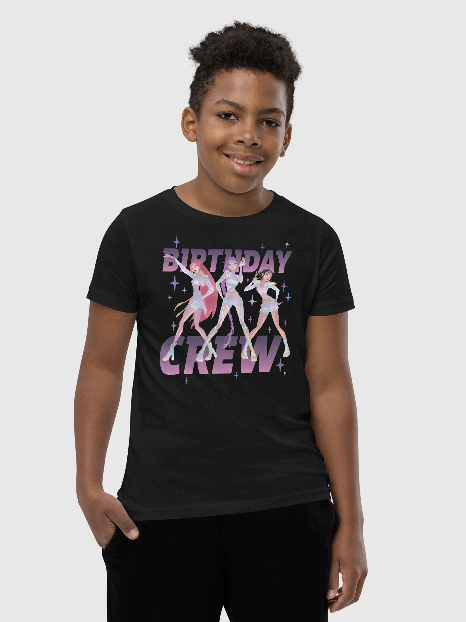 KPop Demon Hunters HUNTR/X Birthday Crew Kids T-Shirt - Image 3