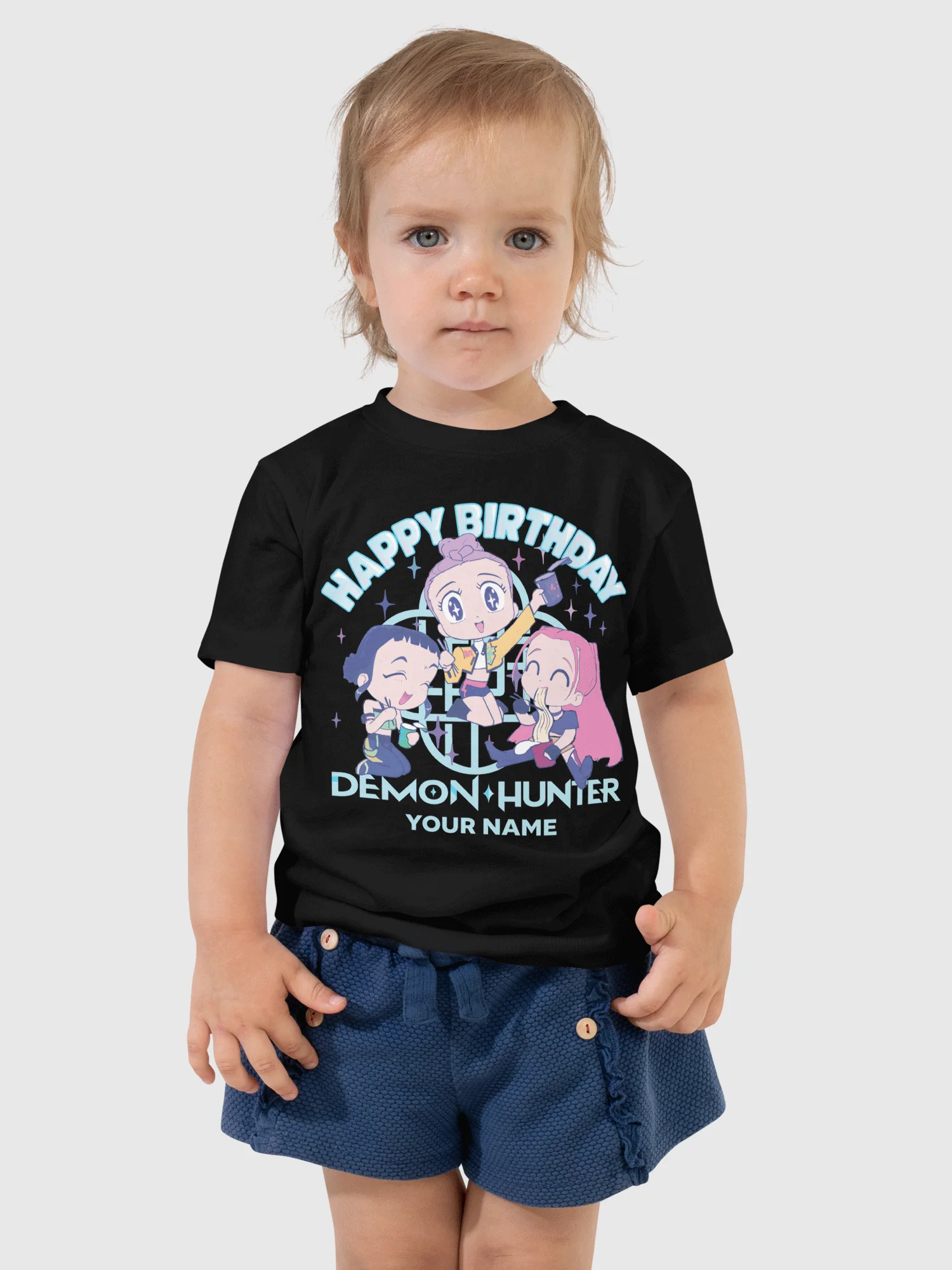 KPop Demon Hunters HUNTR/X Birthday Personalized Toddler Short Sleeve T-Shirt - Image 3