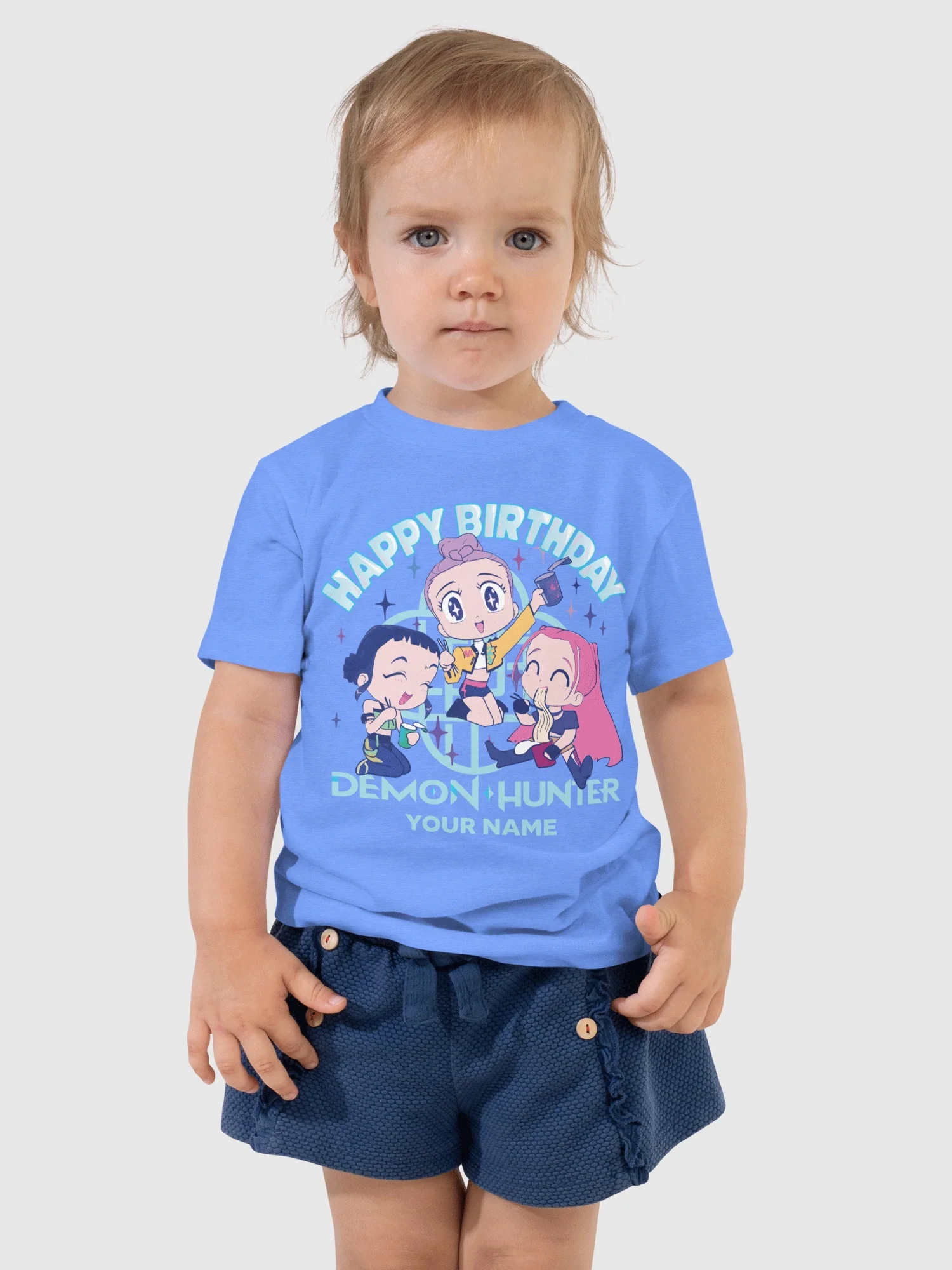 KPop Demon Hunters HUNTR/X Birthday Personalized Toddler Short Sleeve T-Shirt - Image 7