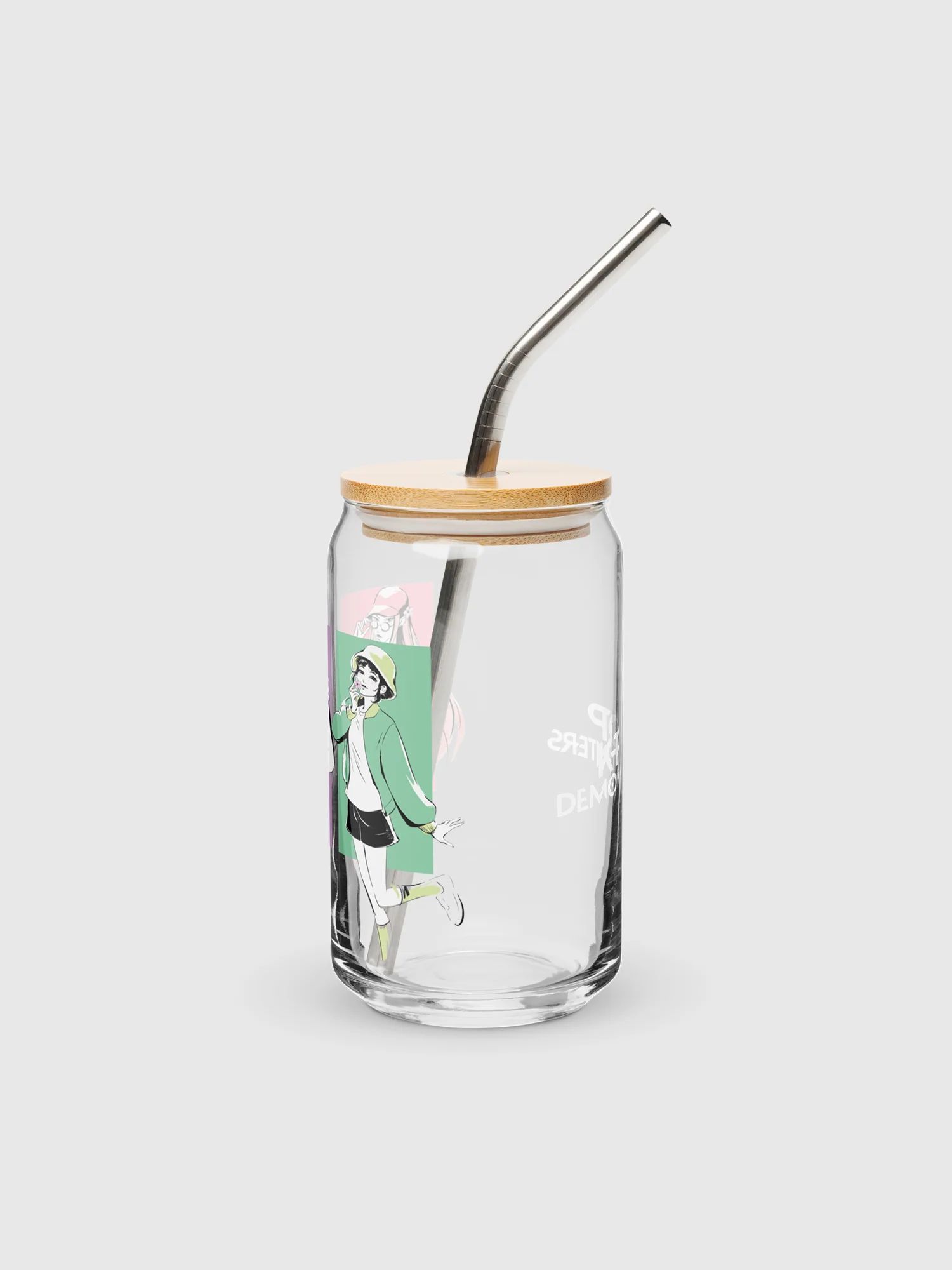 KPop Demon Hunters HUNTR/X Can Shaped Glass With Lid Spring - Image 5