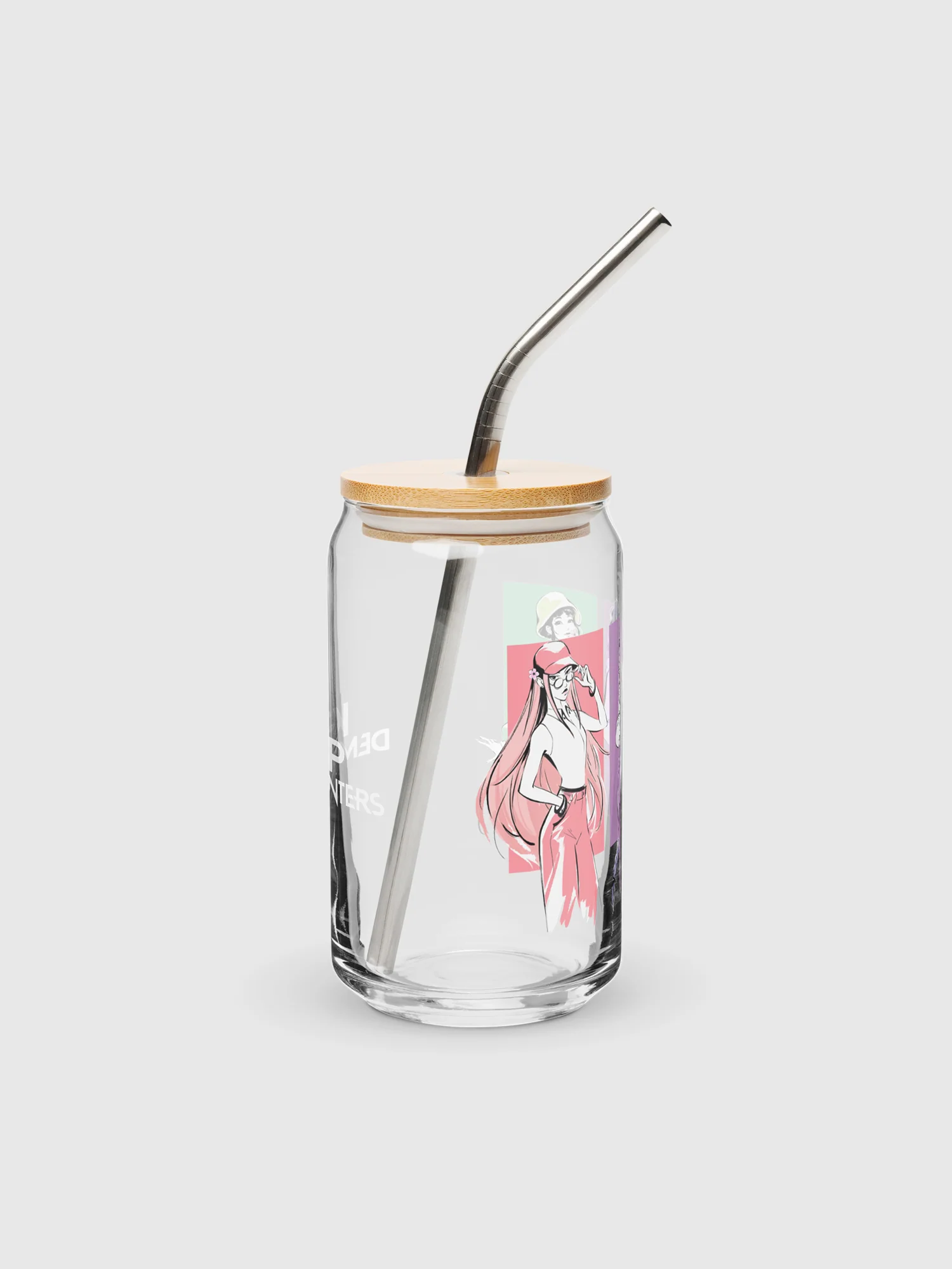 KPop Demon Hunters HUNTR/X Can Shaped Glass With Lid Spring - Image 6