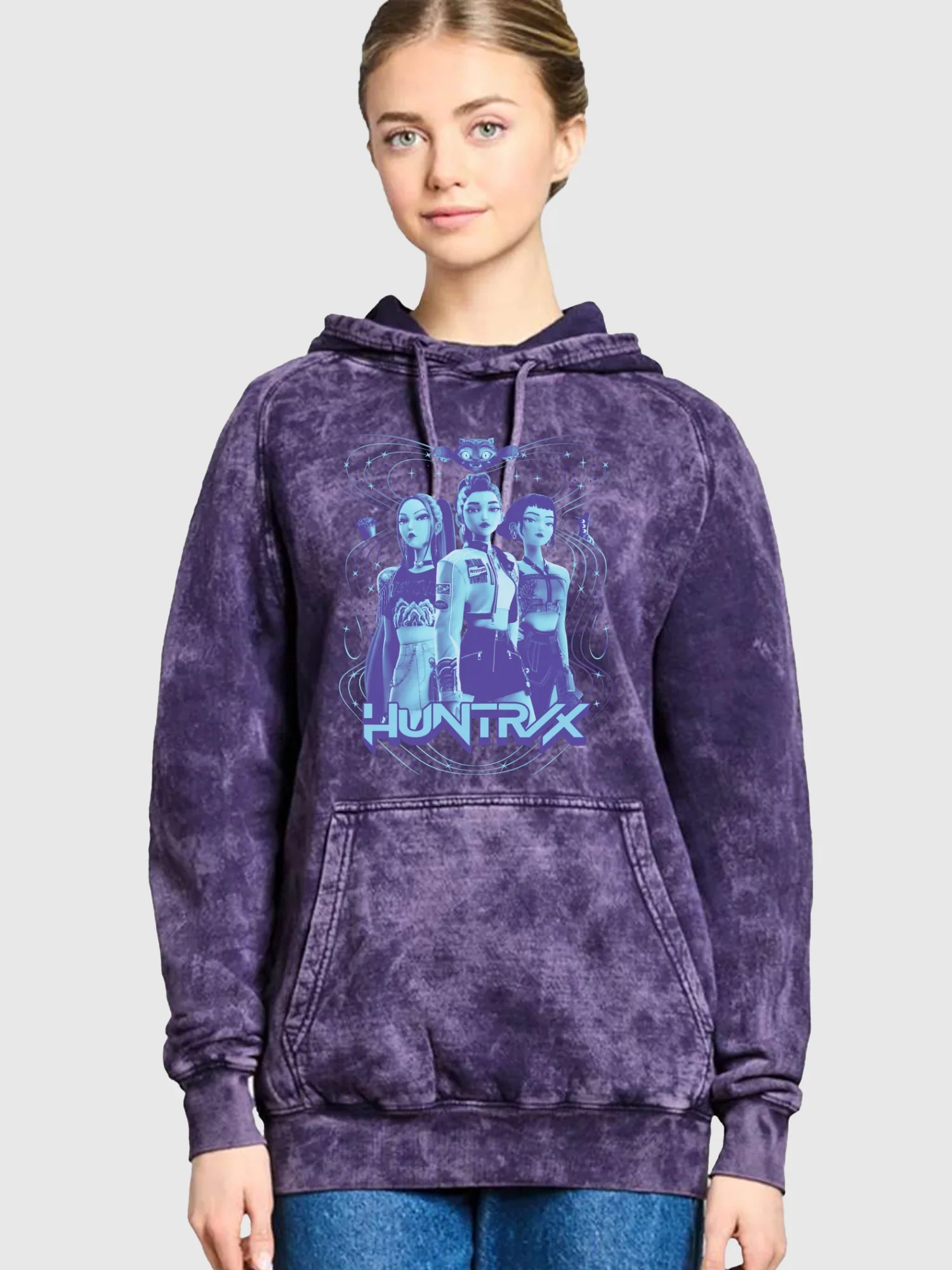 KPop Demon Hunters HUNTR/X Mineral Wash Adult Hoodie - Image 3