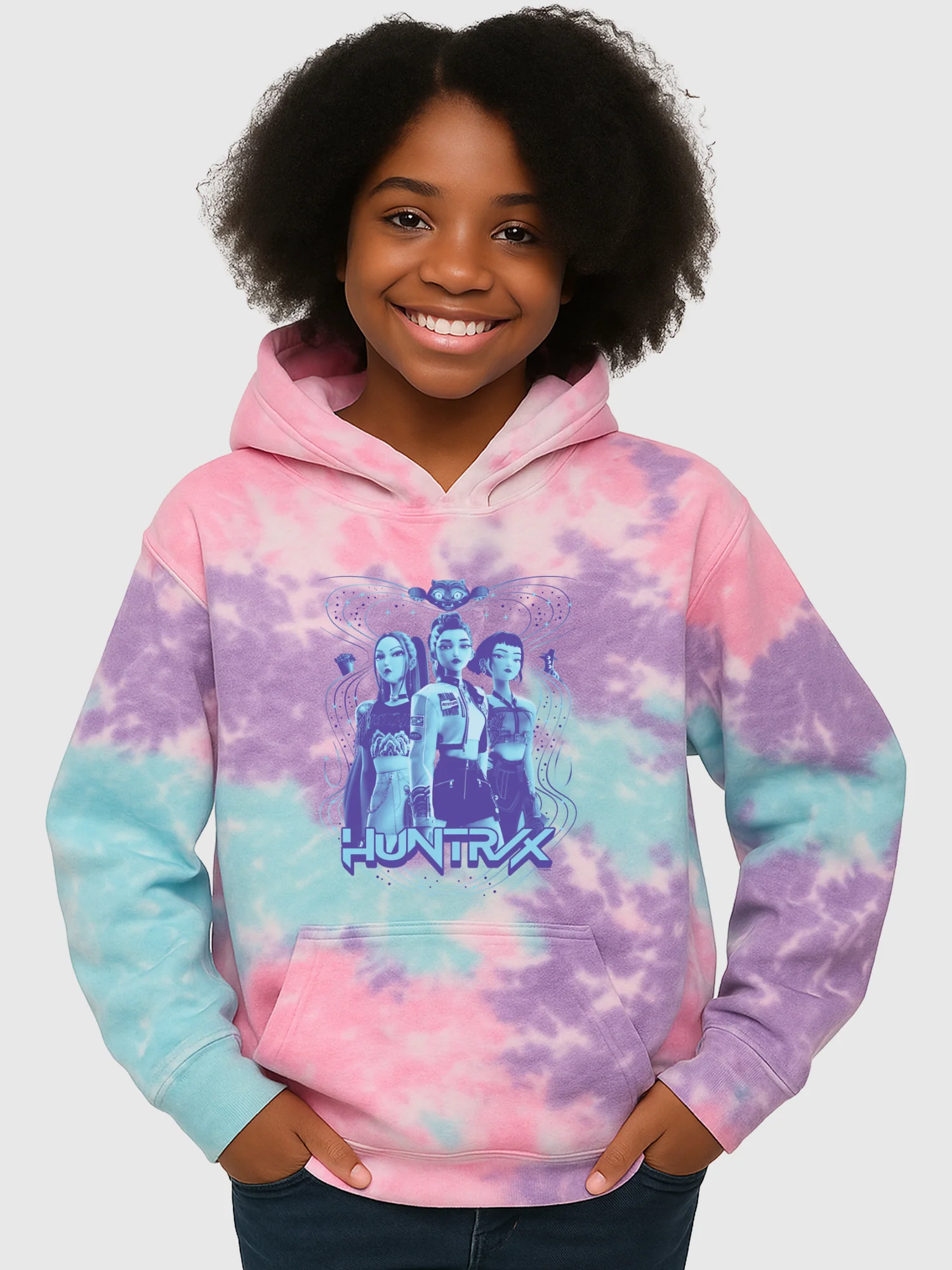 KPop Demon Hunters HUNTR/X Tie-Dye Kids Hoodie - Image 2