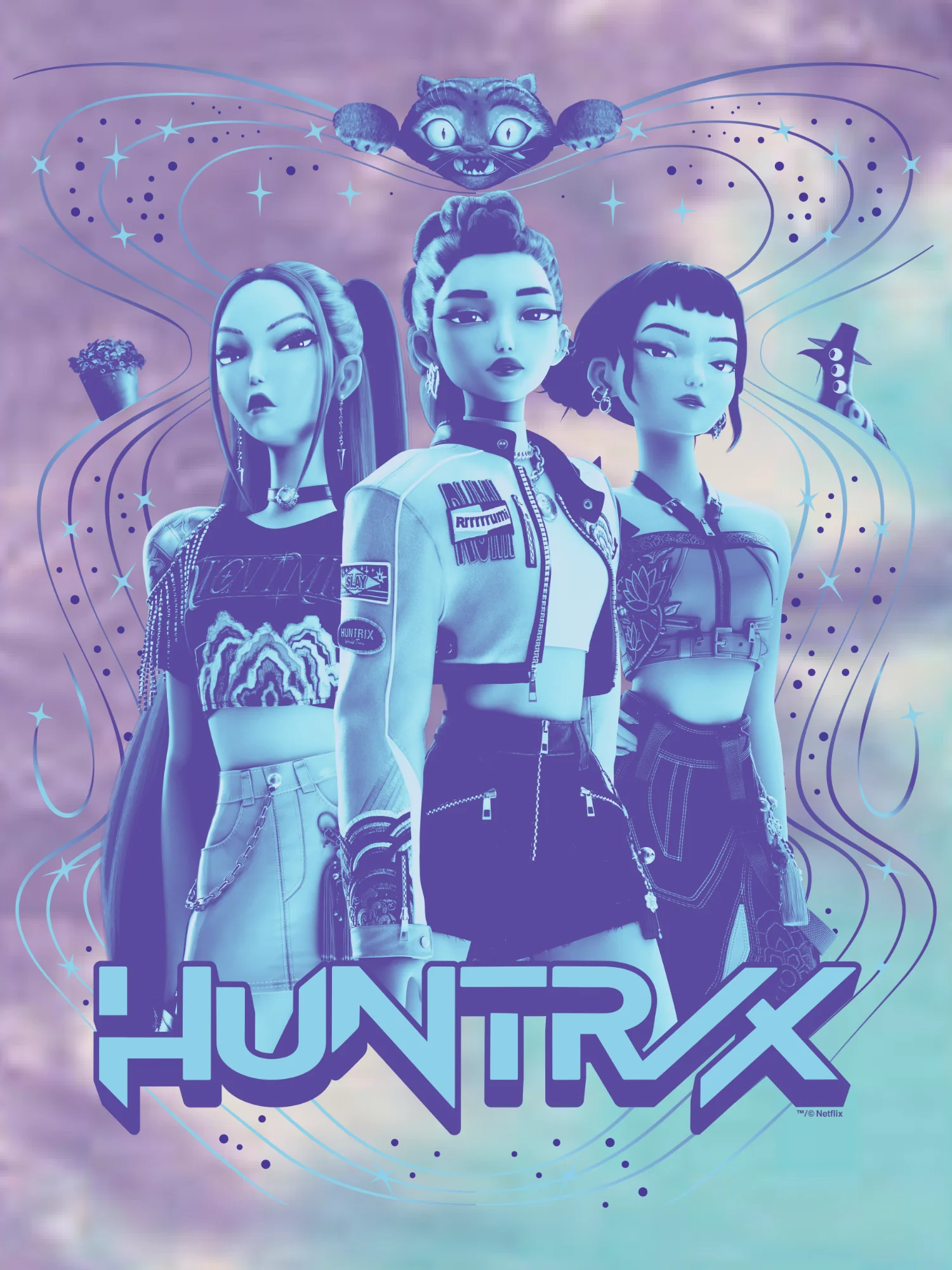 KPop Demon Hunters HUNTR/X Tie-Dye Kids Hoodie - Image 3