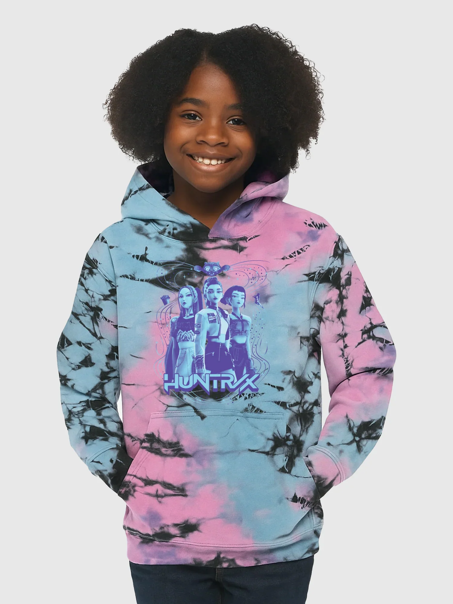 KPop Demon Hunters HUNTR/X Tie-Dye Kids Hoodie - Image 6