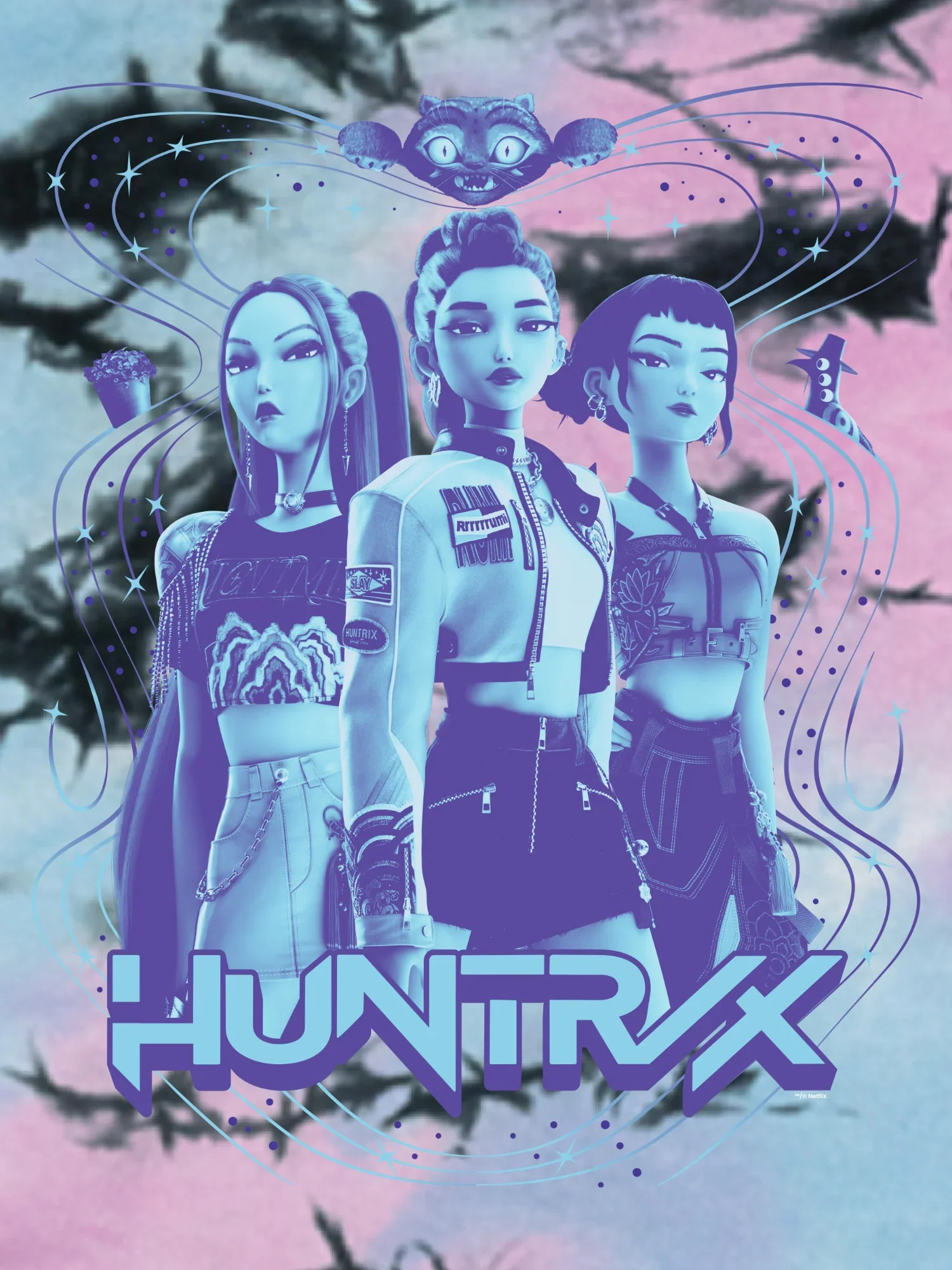 KPop Demon Hunters HUNTR/X Tie-Dye Kids Hoodie - Image 7