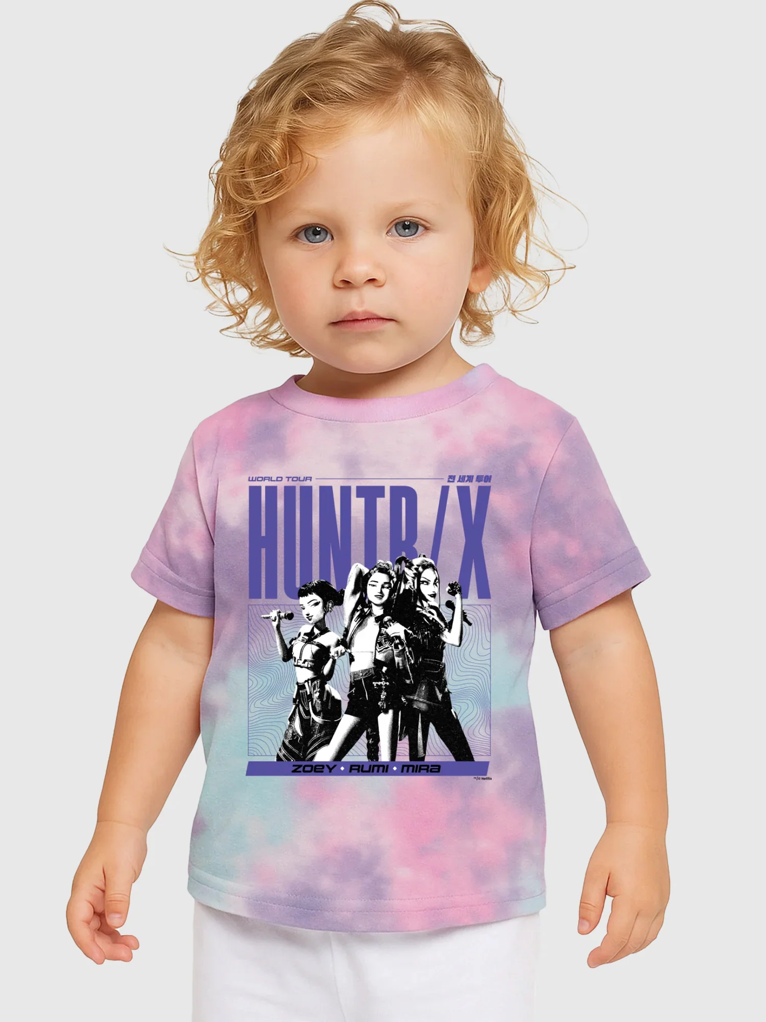 KPop Demon Hunters HUNTR/X Tie-Dye Toddler T-Shirt - Image 3